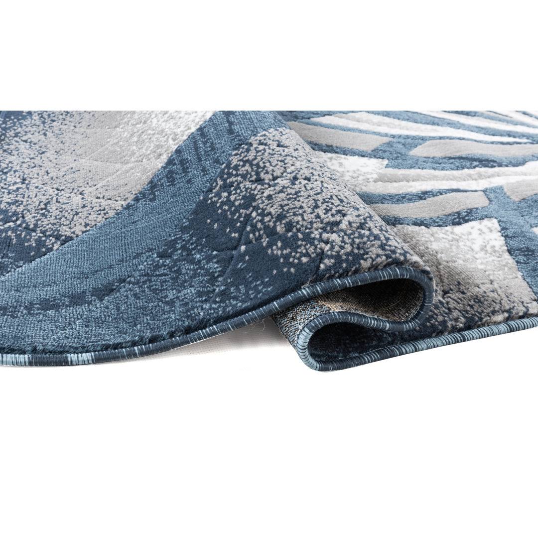 Kimbrel Floral Power Loom Blue/Gray/Ivory Rug Ebern Designs Rug Size: Rectangle 5'2 X 7'5XJHZYYZ_OIXAE