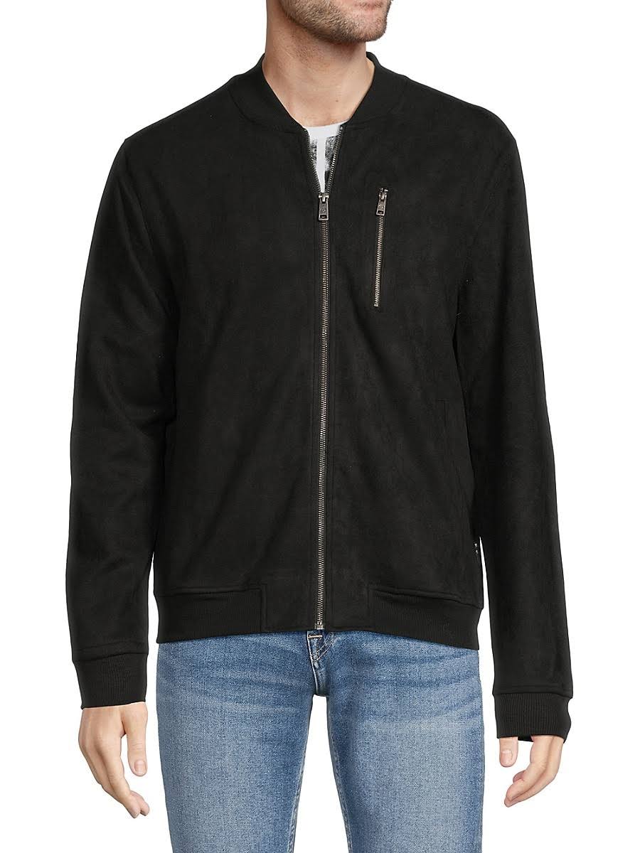 Ben Sherman Men's Faux Suede Bomber Jacket - Olive - Size 6KWKFE8R_EVQFW