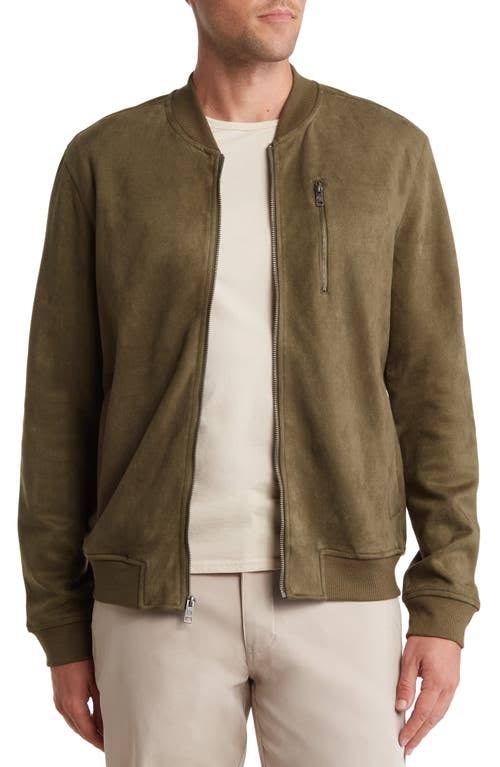 Ben Sherman Men's Faux Suede Bomber Jacket - Olive - Size 6KWKFE8R_EVQFW