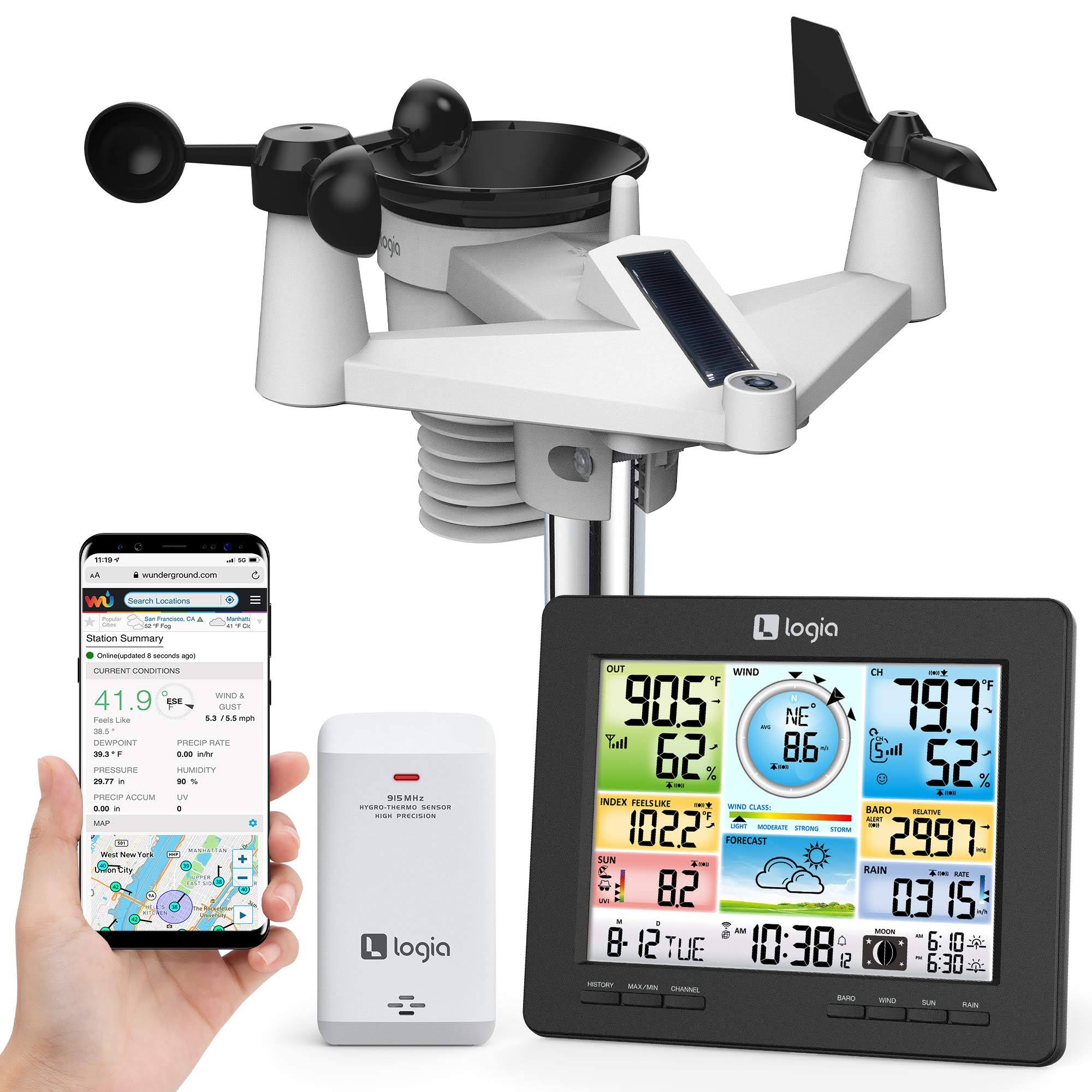 Logia 7-In-1 Indoor/Outdoor Wi-Fi Weather Station And Solar BVTD8K66_CTHD5