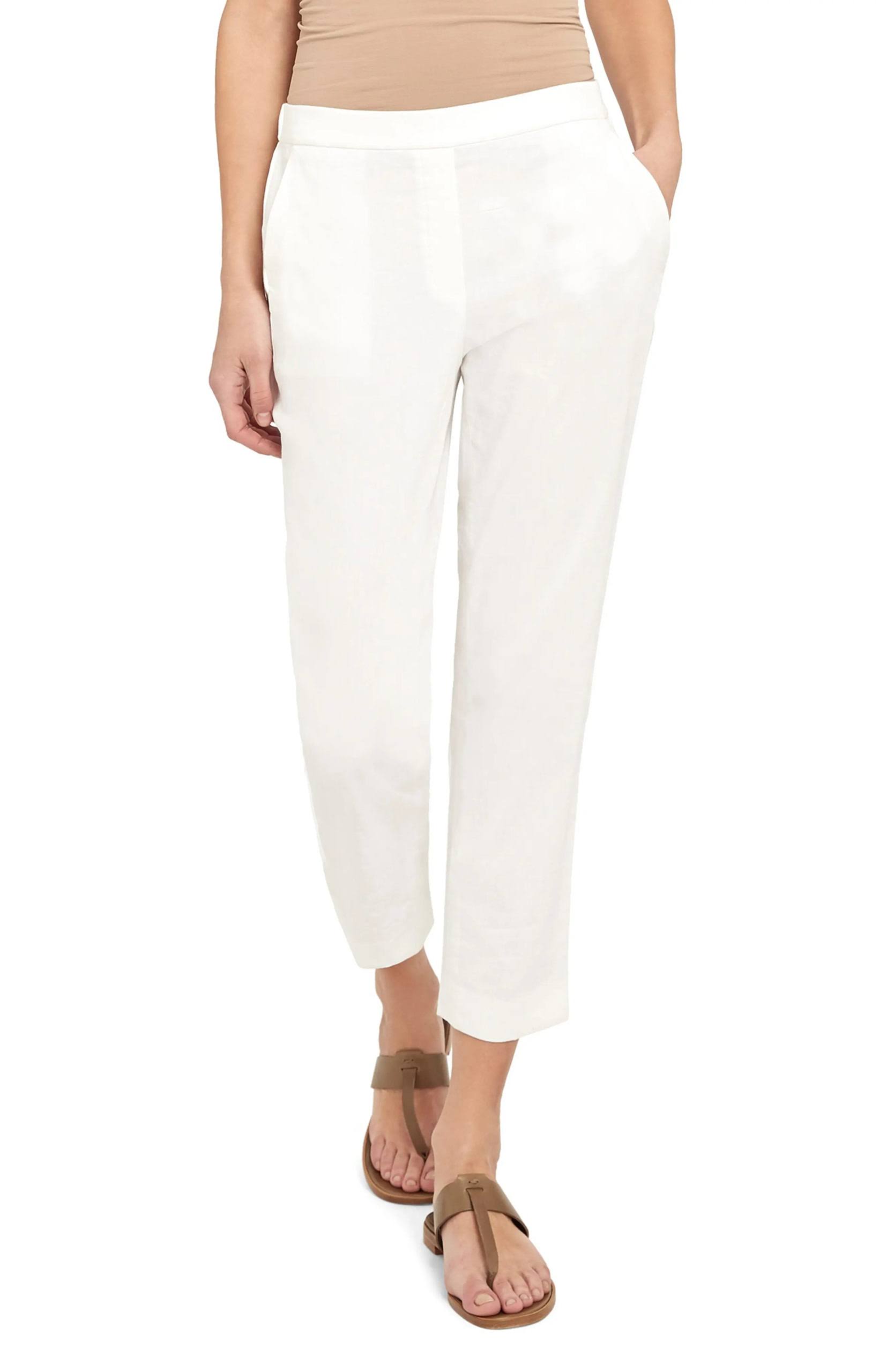 Theory Women's Treeca 'Good Linen' Pull-On Pants - Blue - Size 4 - O6BKMUJN_NYF0A