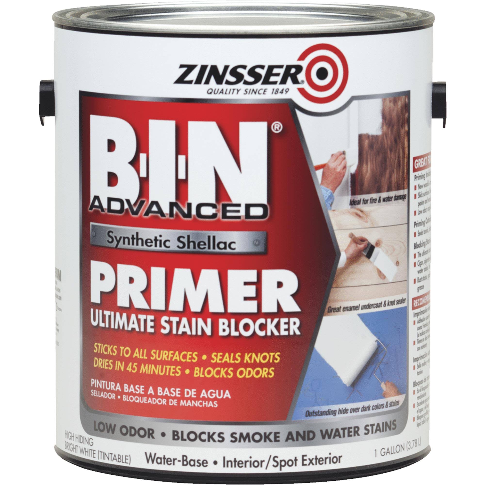 Zinsser B-I-N Advanced 1 Gal. White Synthetic Shellac Interior/Spot Exterior Primer And Sealer (2-Pack) LJCNZ2SX_GQUCV