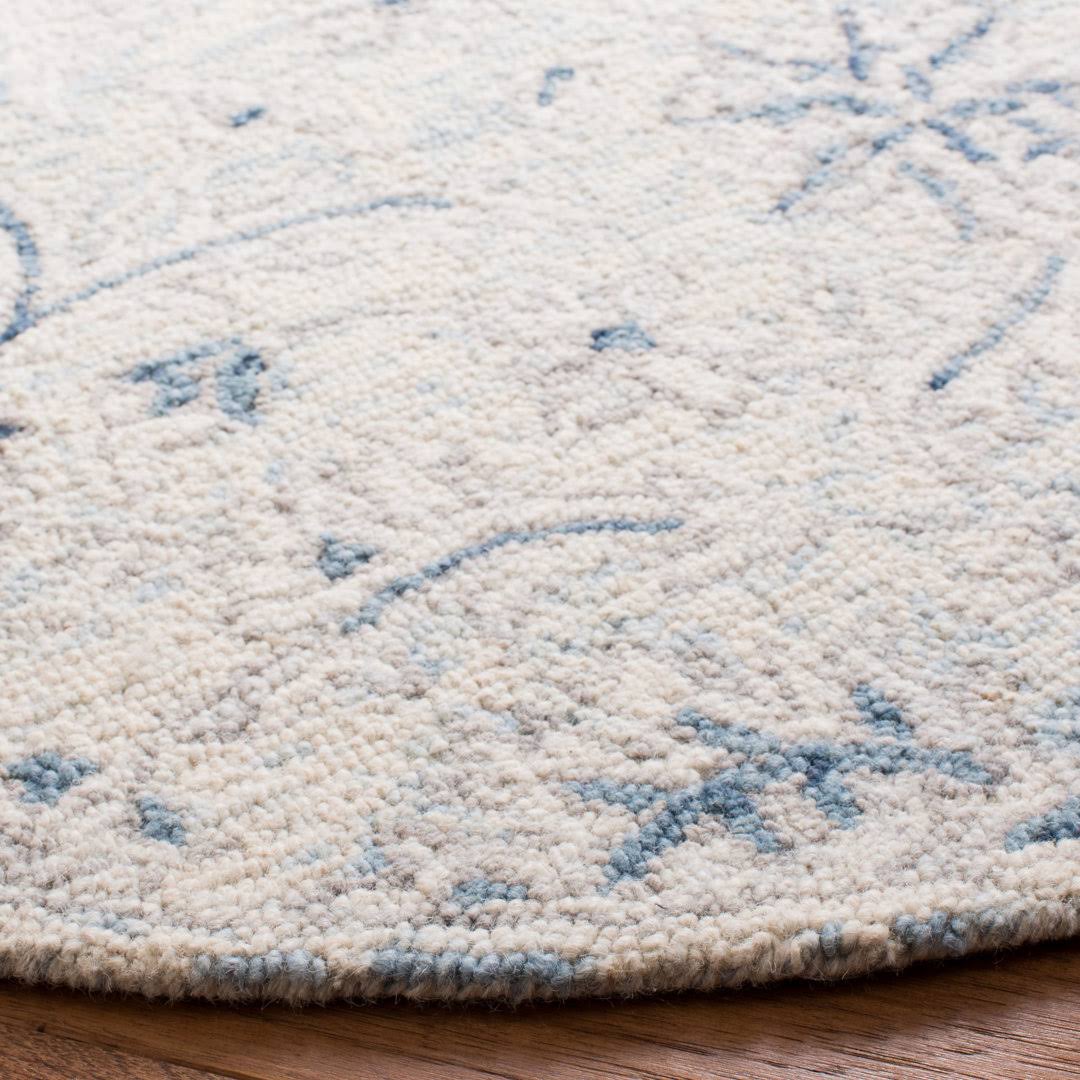 Dasheil Floral Handmade Flatweave Wool Light Blue/Ivory Area Rug Charlton Home Rug Size: Square 5' IFJ29GST_GL9TW