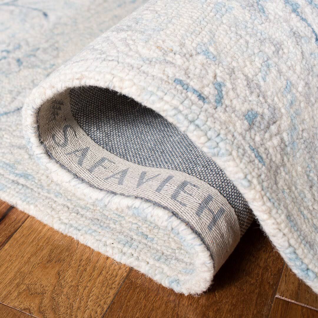 Dasheil Floral Handmade Flatweave Wool Light Blue/Ivory Area Rug Charlton Home Rug Size: Square 5' IFJ29GST_GL9TW