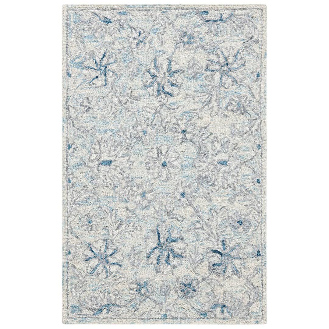Dasheil Floral Handmade Flatweave Wool Light Blue/Ivory Area Rug Charlton Home Rug Size: Square 5' IFJ29GST_GL9TW