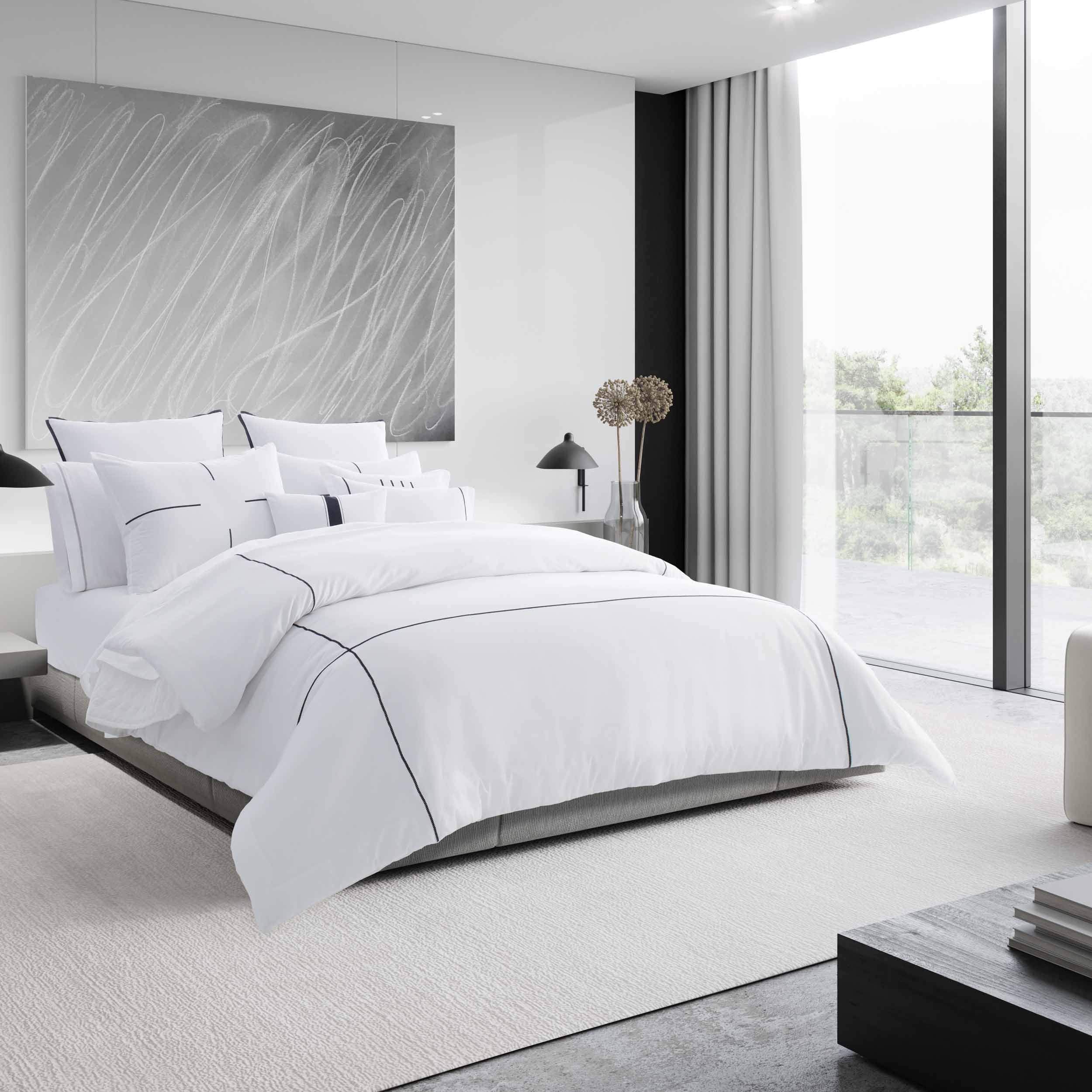 Vera Wang Zig Zag Cotton White Duvet Cover Set - FCAOAAV5_IQCLV