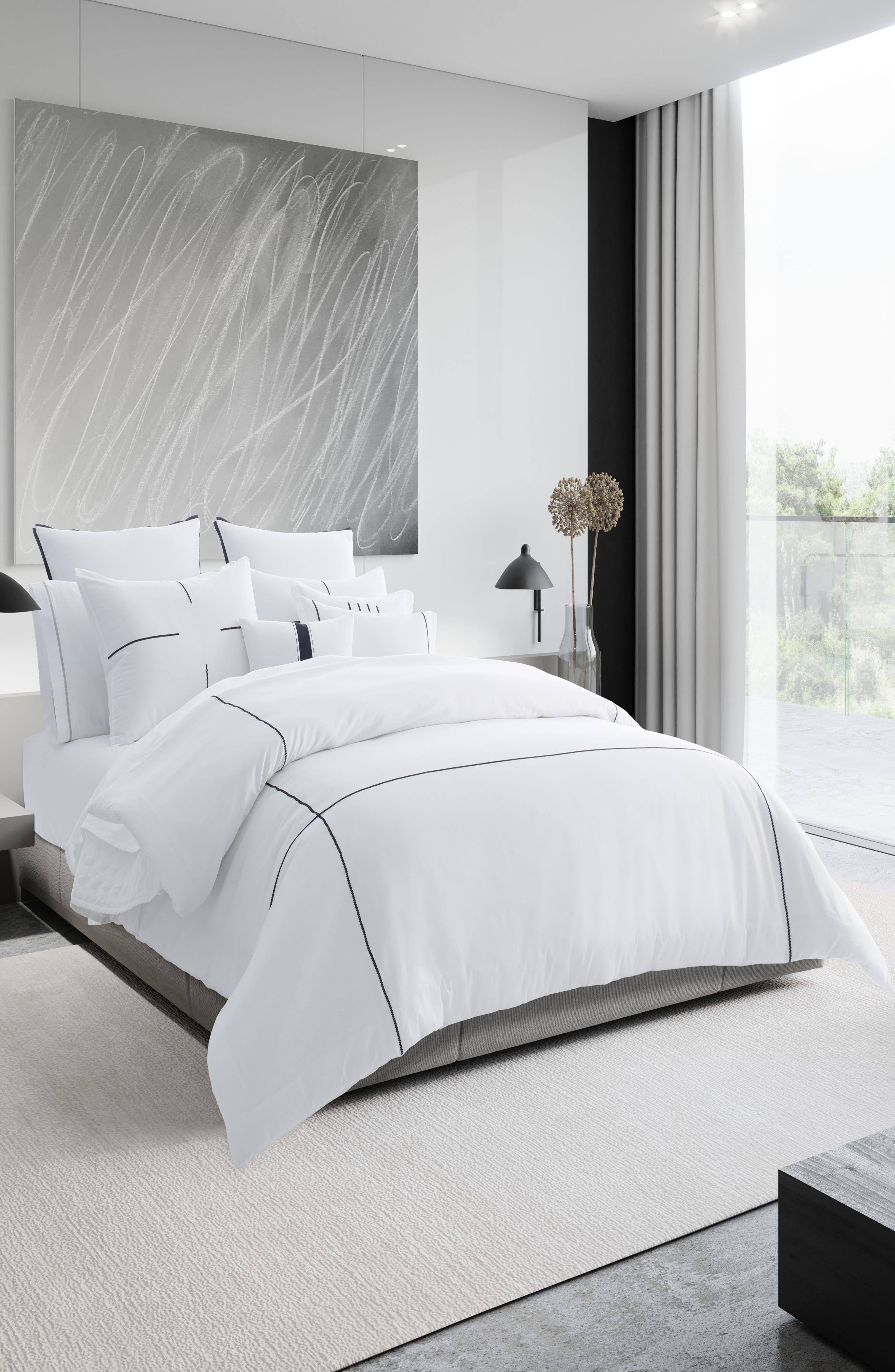 Vera Wang Zig Zag Cotton White Duvet Cover Set - FCAOAAV5_IQCLV