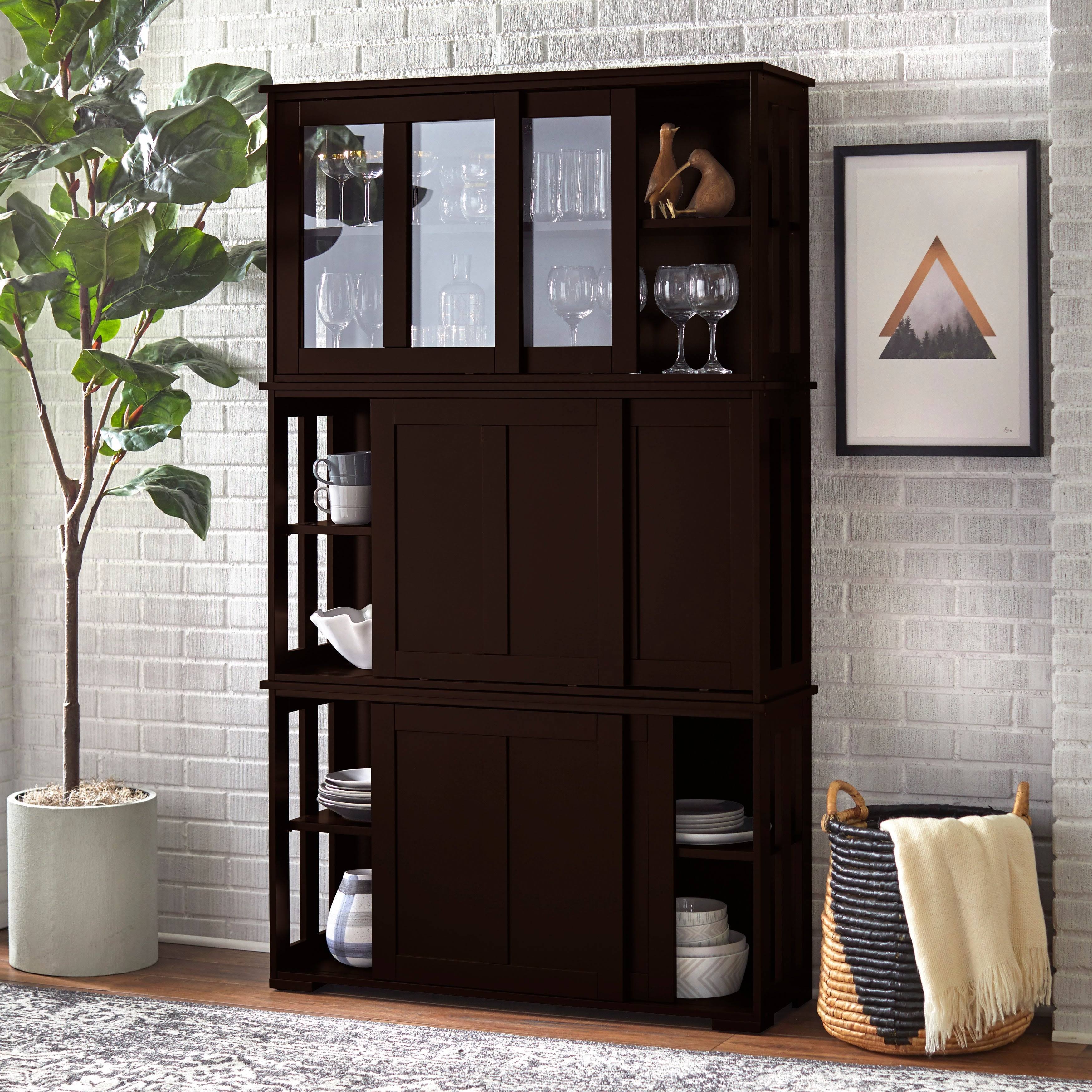 Porch & Den Jefferson Sliding Door Stackable Buffet Cabinet - TTS32HDK_ECBLP