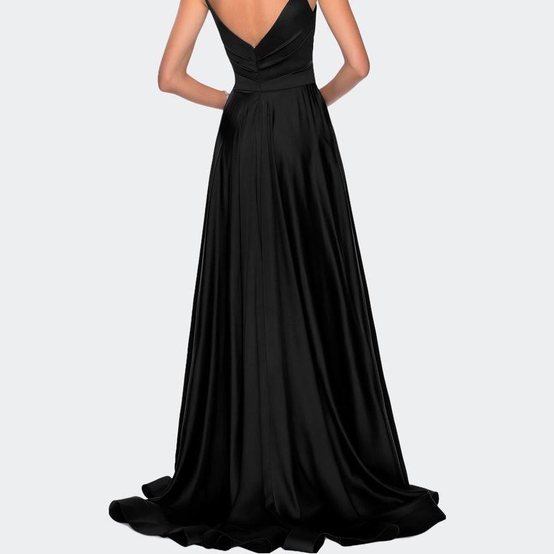La Femme Strappy Back Satin Ballgown In 3K9LAVJH_WTQJN