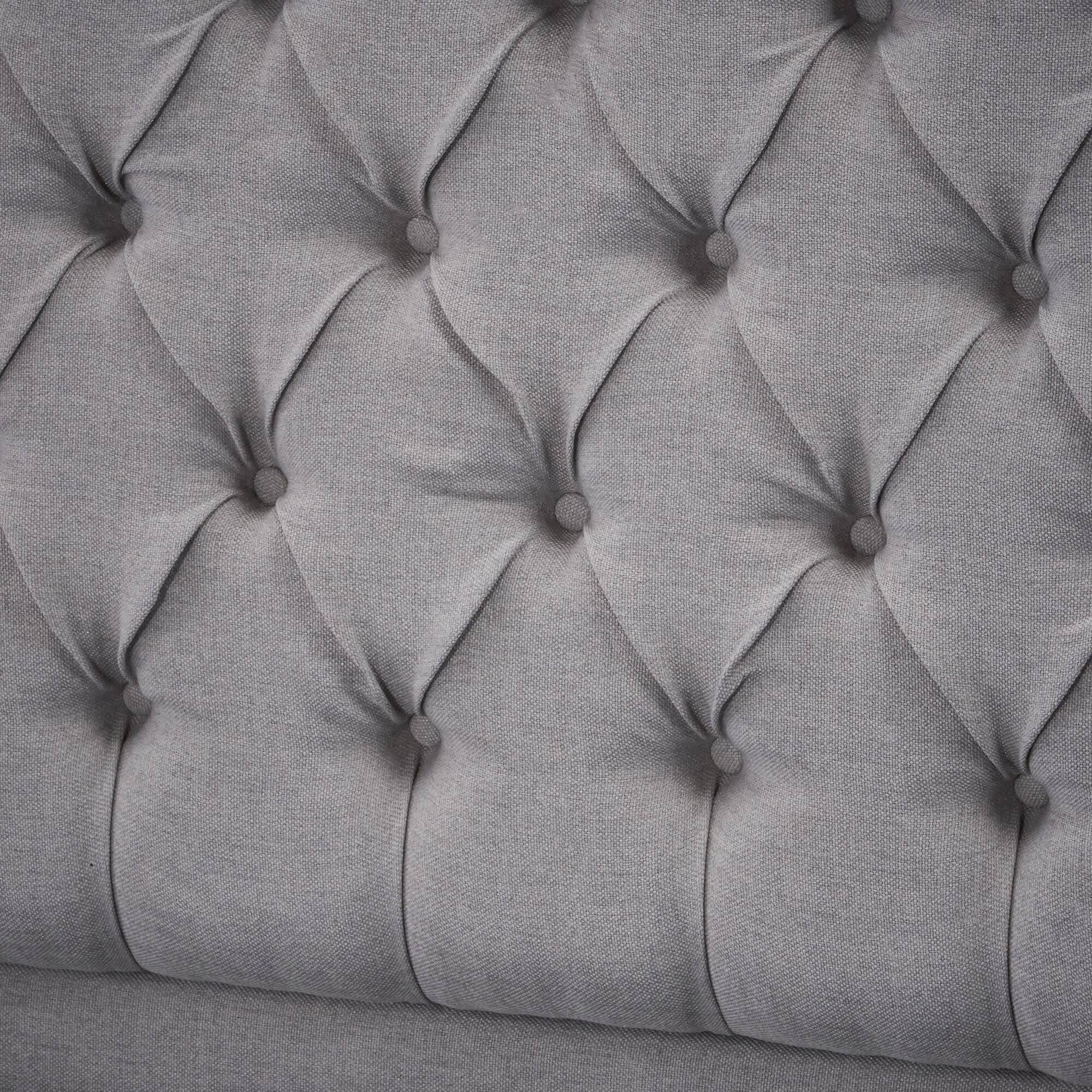 Noble House Light Gray Fully Upholstered Fabric Queen Bed 1EWOOZY9_OFXEH