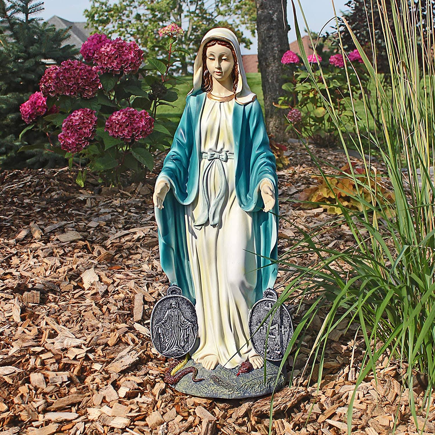 Design Toscano Miraculous Medal Madonna Sacred Garden WNBIPOUS_C6X7D