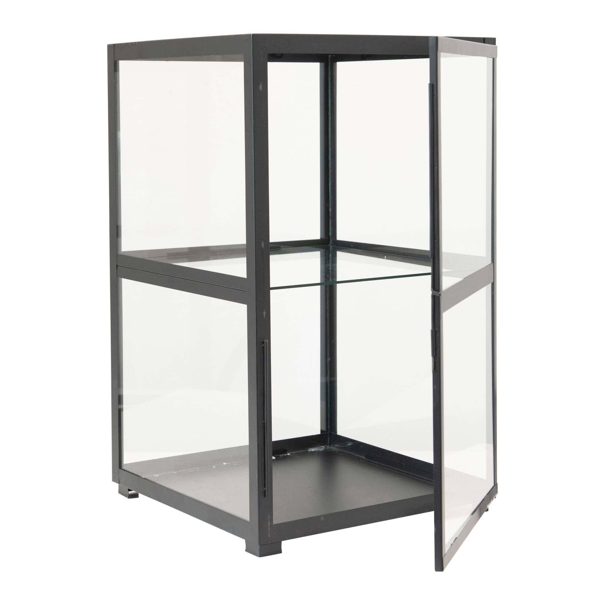 Creative Co-Op Metal & Glass Display 1 Shelf Black A3AZGTFE_U7RWM