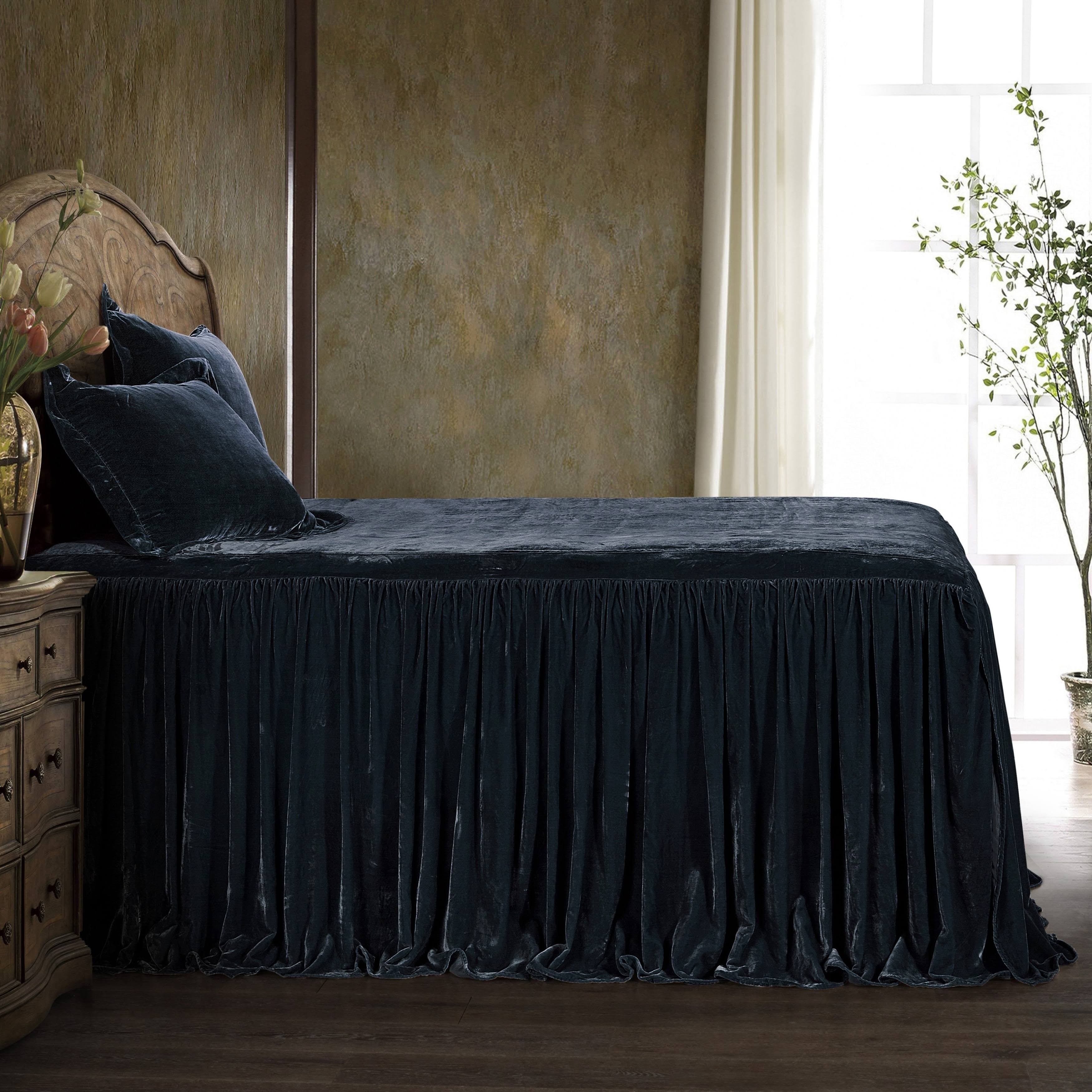 Hiend Accents Stella Faux Silk Velvet Bedspread Set, 3 Piece, Copper Brown, NZA3XLAA_ZIEIH
