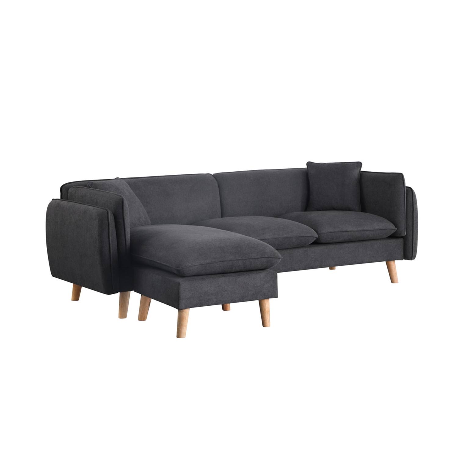 Lilola Home Brayden Dark Gray Fabric Sectional Sofa SN7DC7IK_KSBFL