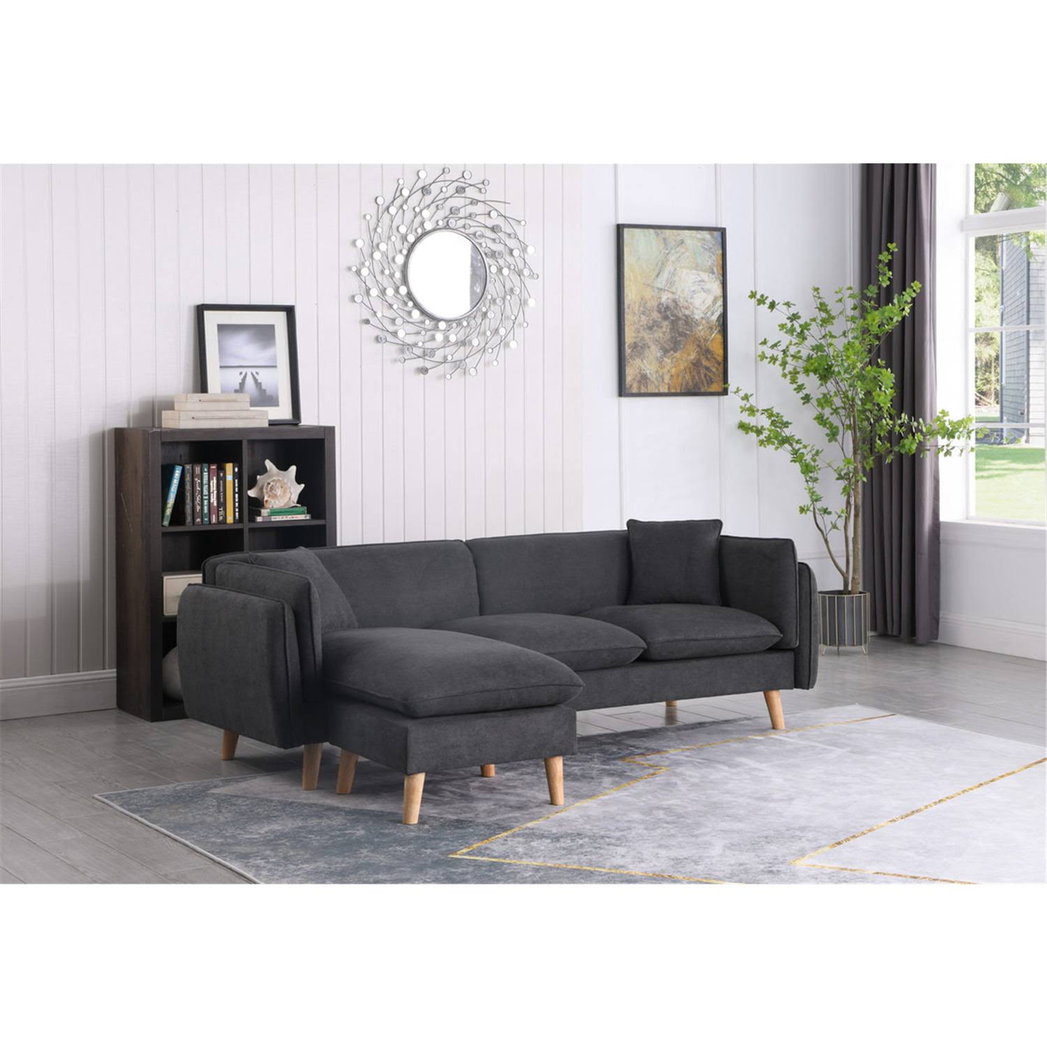 Lilola Home Brayden Dark Gray Fabric Sectional Sofa SN7DC7IK_KSBFL