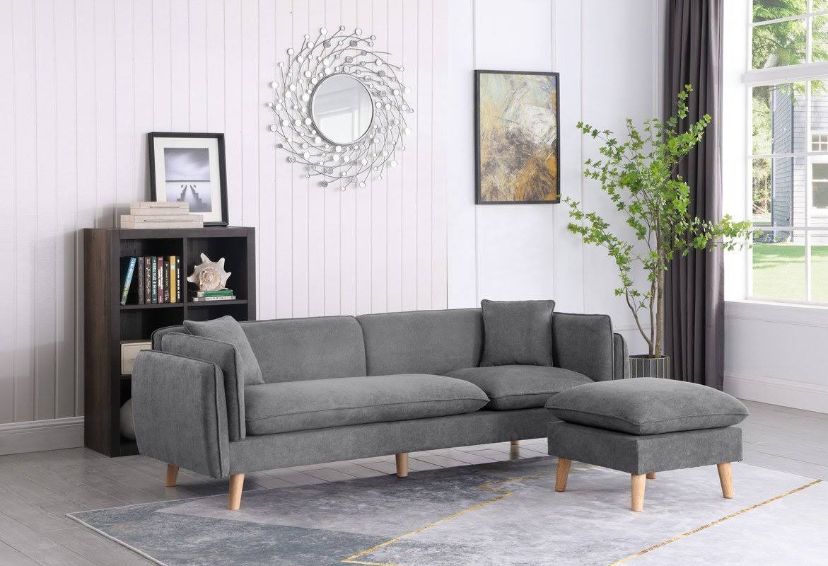 Lilola Home Brayden Dark Gray Fabric Sectional Sofa SN7DC7IK_KSBFL