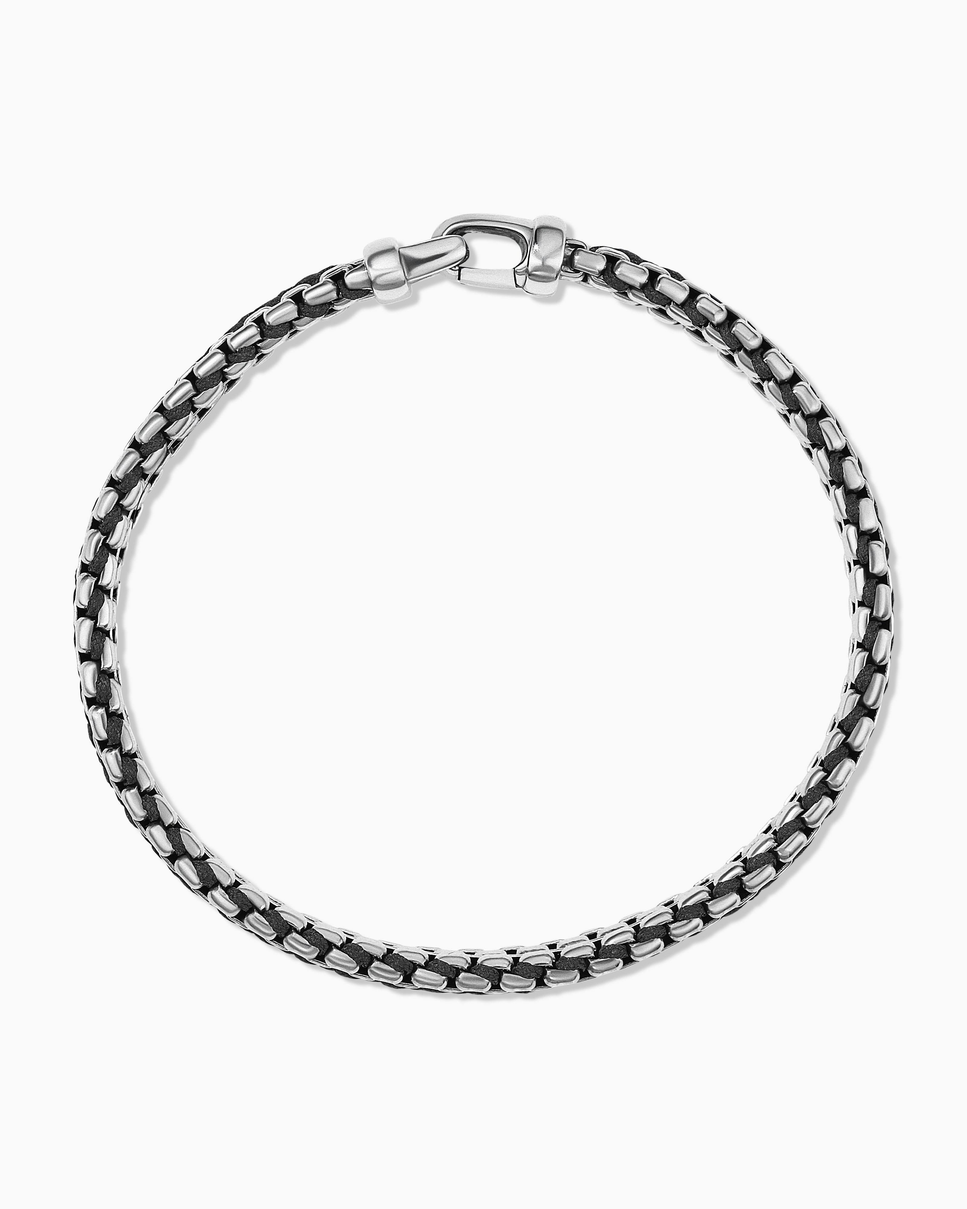 David Yurman Men's Woven Box Chain Bracelet In Black - MRJ9NQ0L_QJGR8