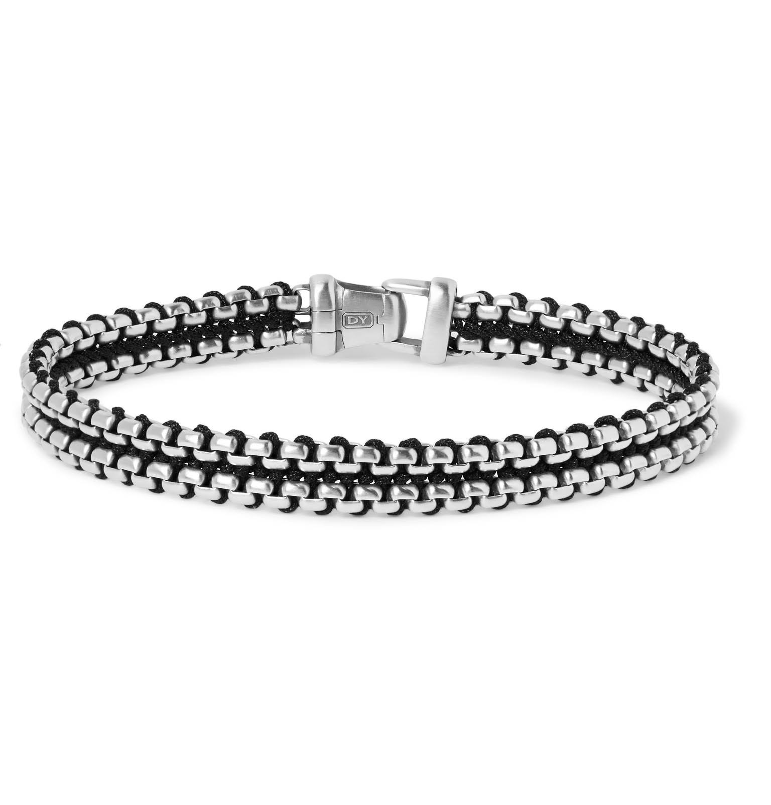 David Yurman Men's Woven Box Chain Bracelet In Black - MRJ9NQ0L_QJGR8