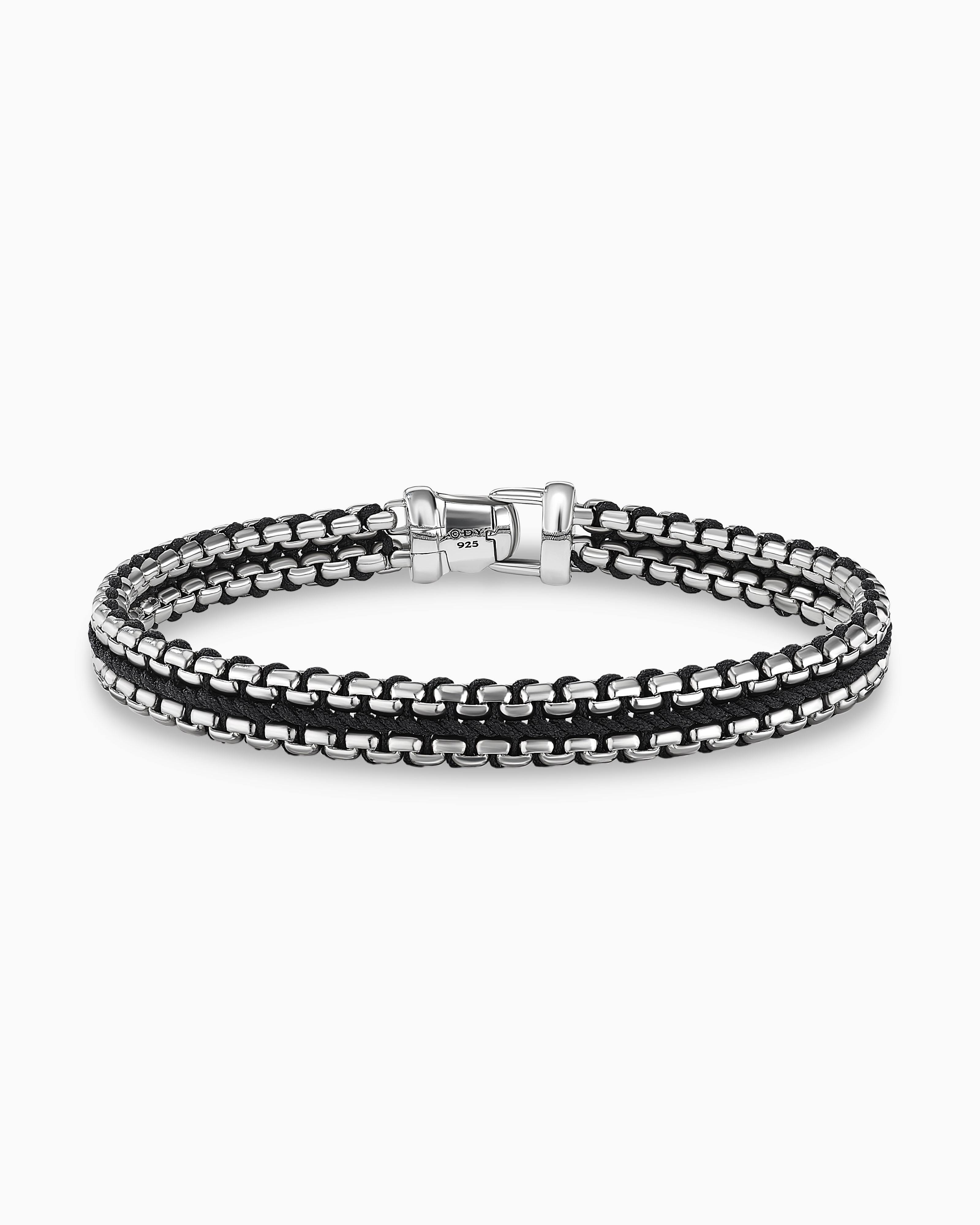 David Yurman Men's Woven Box Chain Bracelet In Black - MRJ9NQ0L_QJGR8