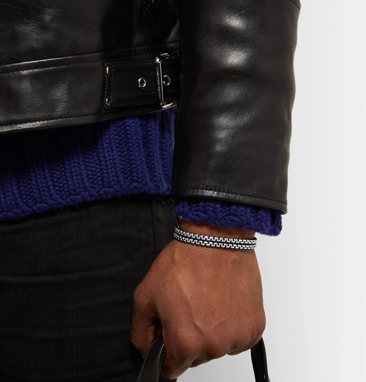 David Yurman Men's Woven Box Chain Bracelet In Black - MRJ9NQ0L_QJGR8