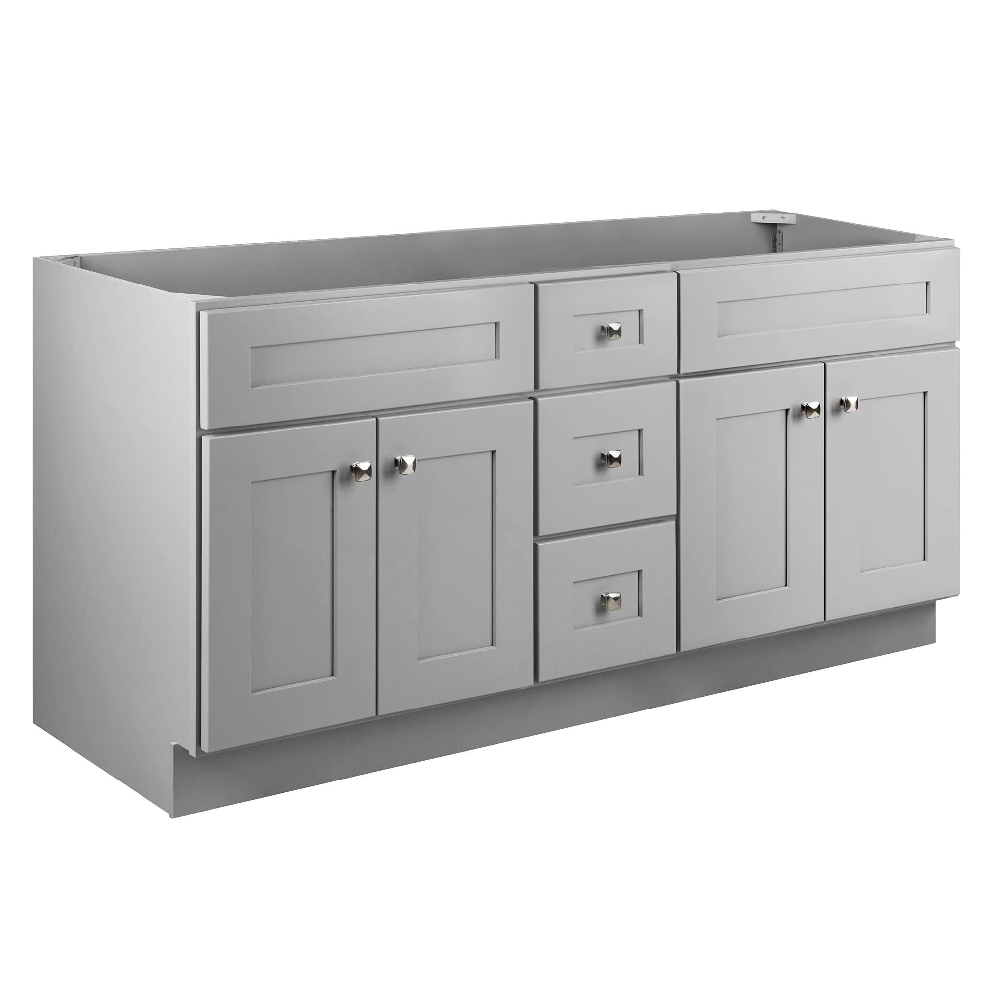Design House Brookings Rta Plywood 60 In. W X 21 In. D X 31.5 In. H 4-Door 3-Drawer Shaker Bath Vanity Cabinet Without Top In 7TSBWROY_Q47AT