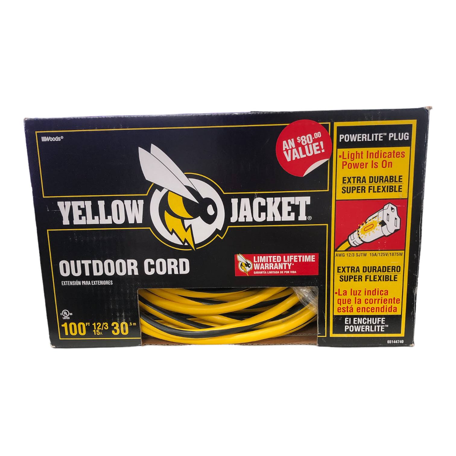 Yellow Jacket 100-Ft. Outdoor Extension Cord W/ Lighted ALZEF3K8_XRVOC