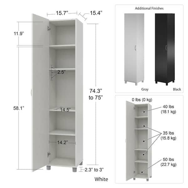 Systembuild Lonn 16 Utility Storage Cabinet In Dove ZENALTIQ_UTUCO