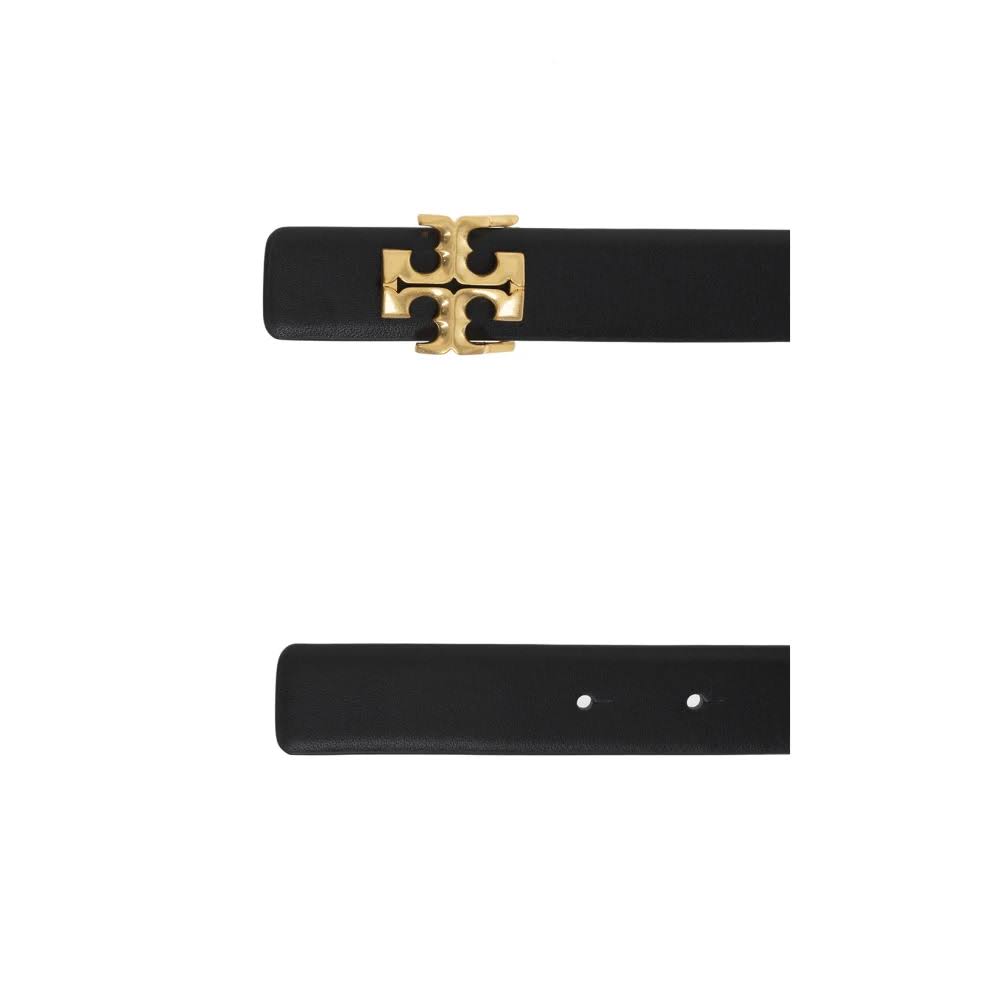 Tory Burch, Eleanor Logo Leather Belt, Women, Black, S, ZLRS6GWH_AW5O5
