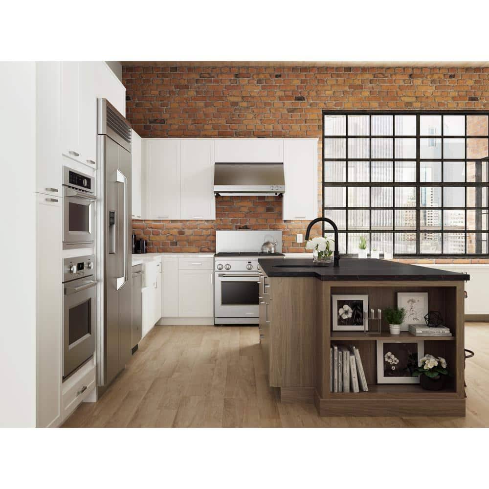 Hampton Bay Designer Series Melvern Assembled 30x34.5x23.75 In. Full Height Door Base Kitchen Cabinet In SS7JQSZC_2W8B3