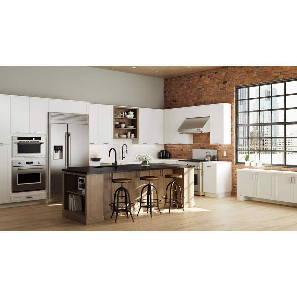 Hampton Bay Designer Series Melvern Assembled 30x34.5x23.75 In. Full Height Door Base Kitchen Cabinet In SS7JQSZC_2W8B3