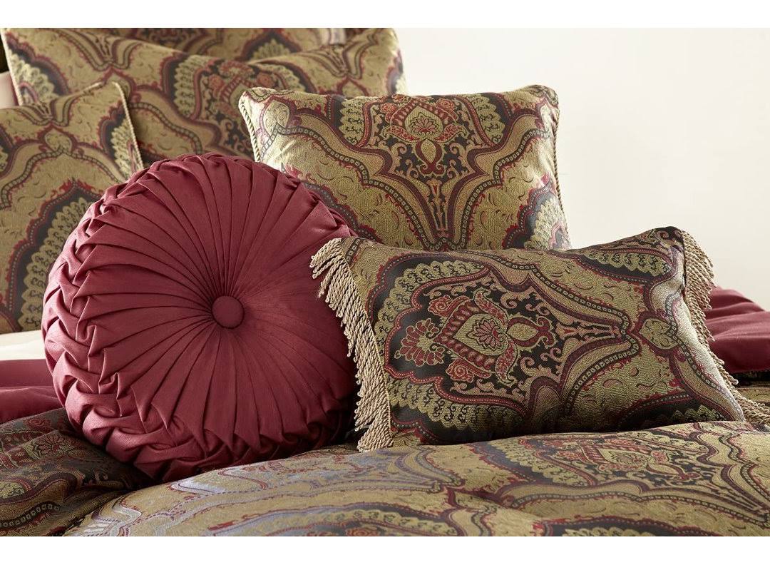 Seville Microfiber 9 Piece Comforter Set Bungalow Rose Color: Burgundy/Gold, Size: King Comforter + 8 Additional H38CDMK6_DGBWC
