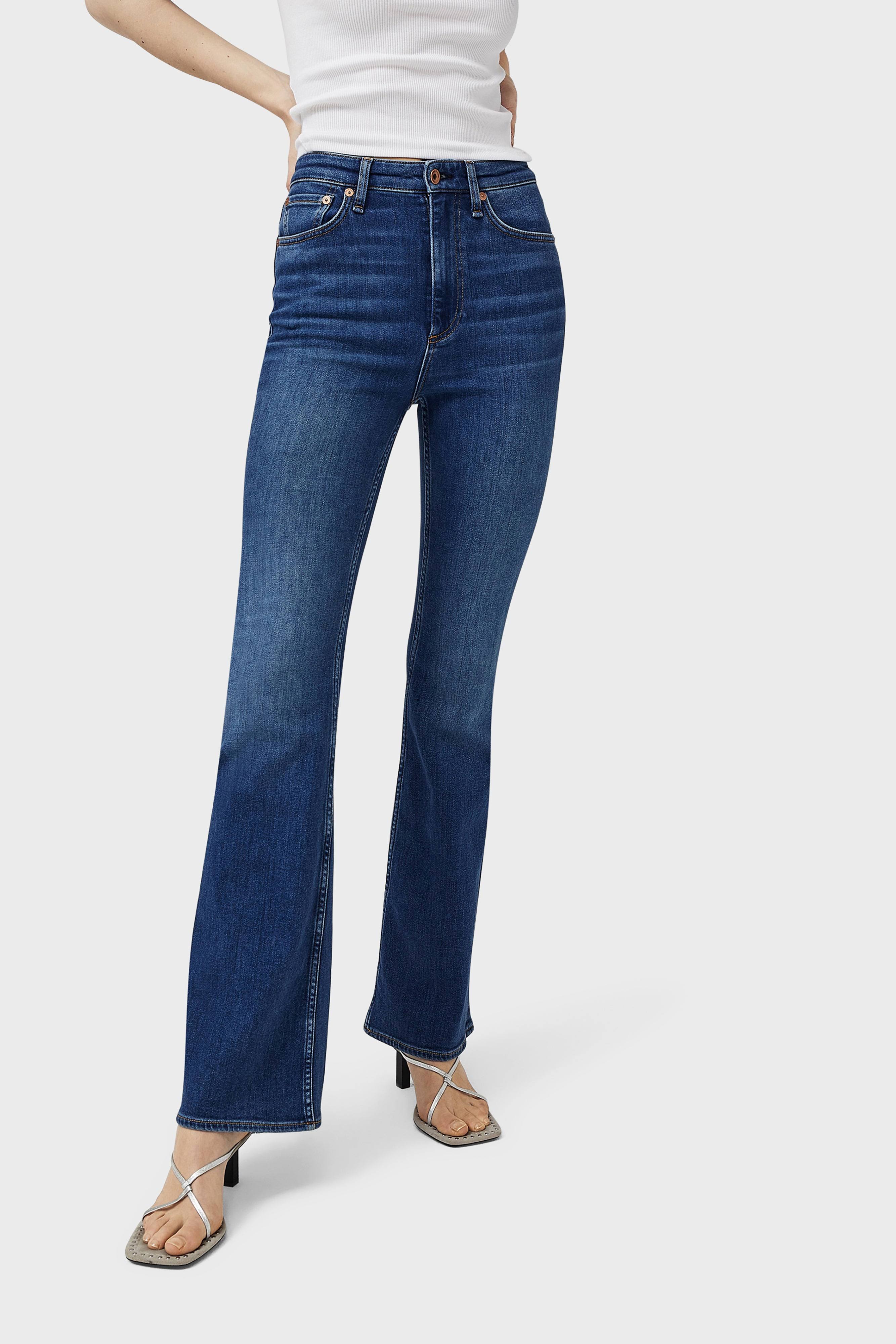 Rag & Bone Women's Casey Coated High-Rise Ankle Flare Jeans - Coated Black - Size YYNAUS6H_ZBMBN
