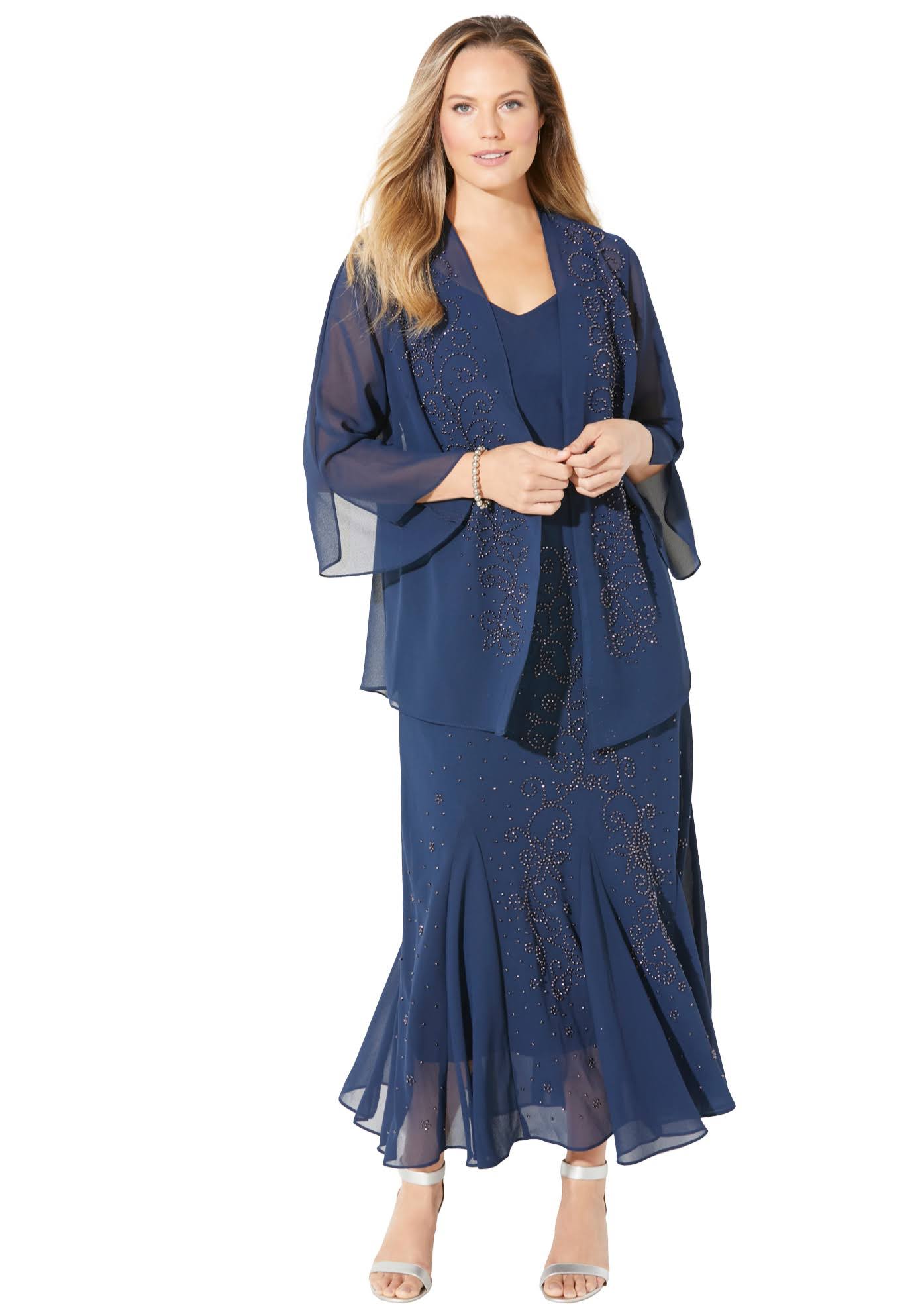 Plus Size Women's Masquerade Beaded Dress Set By Catherines In Mariner Navy (Size 26 W) K4OG0HSL_1M4FX
