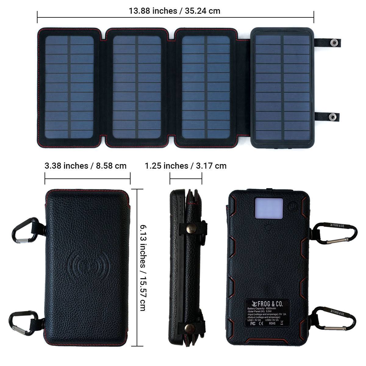 Quadrapro 5.5 Watt Portable Solar Wireless Phone Charger With 6,500mah Dual Usb Power SBB8PFYS_2976Q