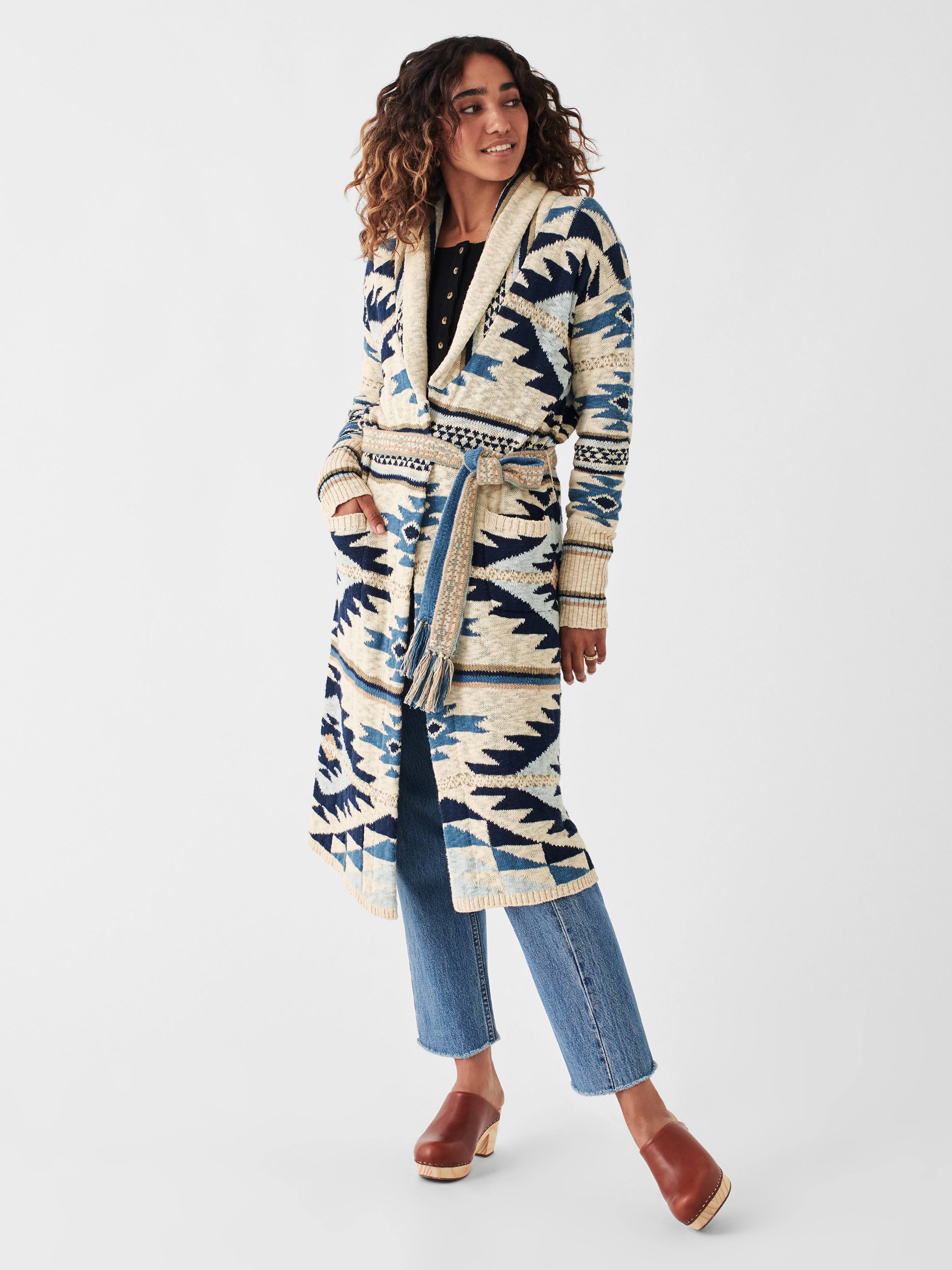 Faherty Women's Paloma Duster Sweater - Large - Yellowstone WH3VRU4Z_AGPM5