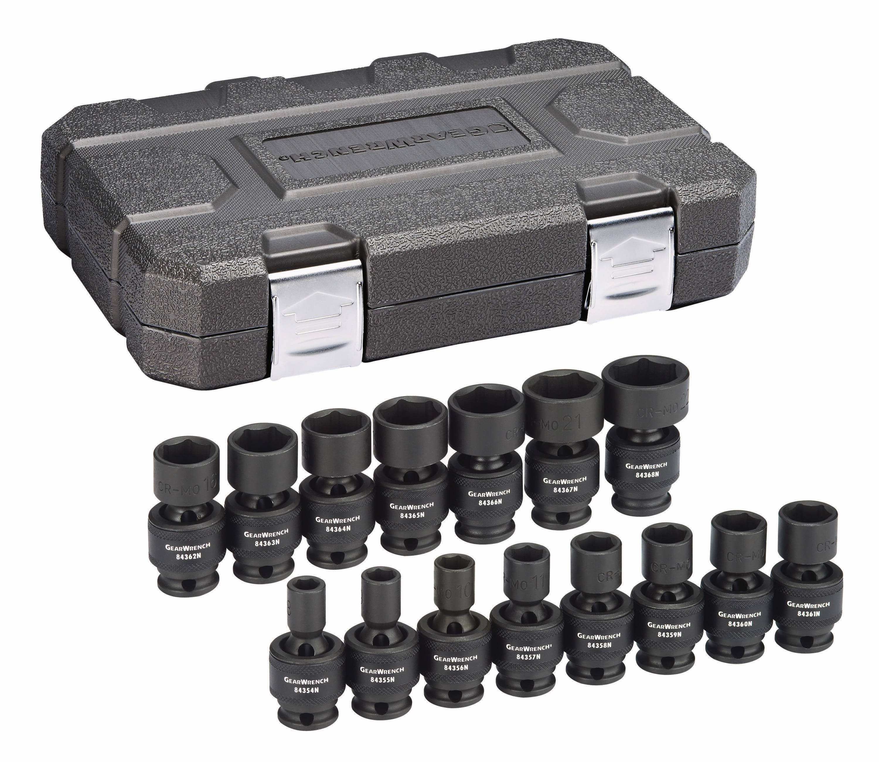 Gearwrench 15-Piece 3/8 Drive 6 Point Metric Universal Socket ALTZXQEZ_A1DKY