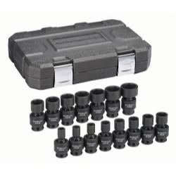 Gearwrench 15-Piece 3/8 Drive 6 Point Metric Universal Socket ALTZXQEZ_A1DKY