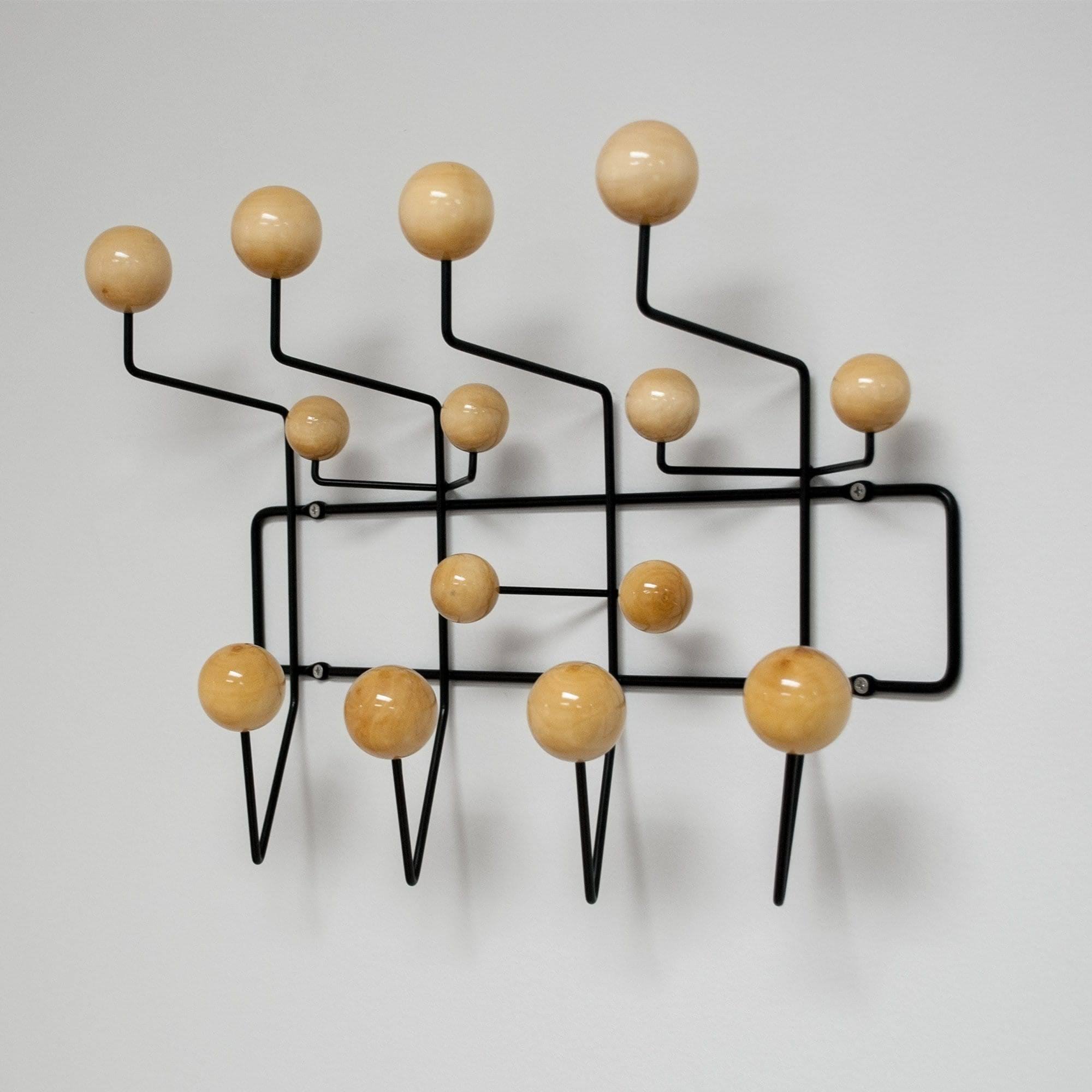Mod Made Bubble Natural Wood Mid Century Modern Coat Rack, Black/FAPWTPIN_OJXKR