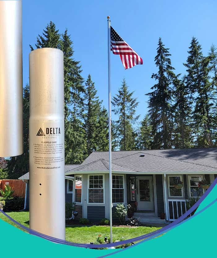 25' Or 30' Delta Sectional Flag Pole (Silver) 30' Sectional Flag Pole Kit / No AJVJVWIN_CI2MT