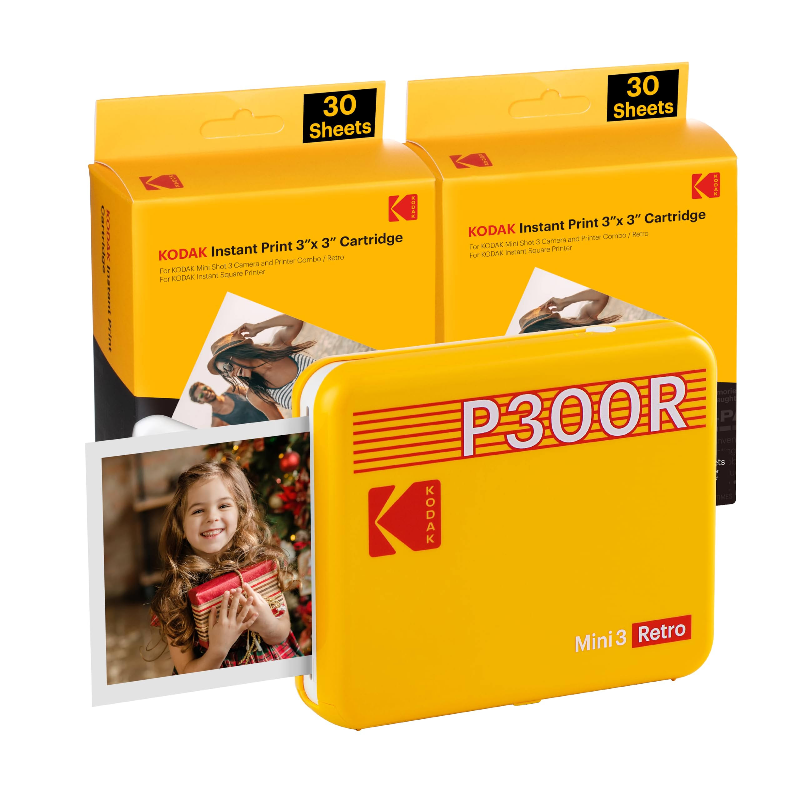 Kodak P300ry_60bndl Mini 3 Retro 3x3 Inch Portable Photo Printer UYGIDWGQ_YTXOD