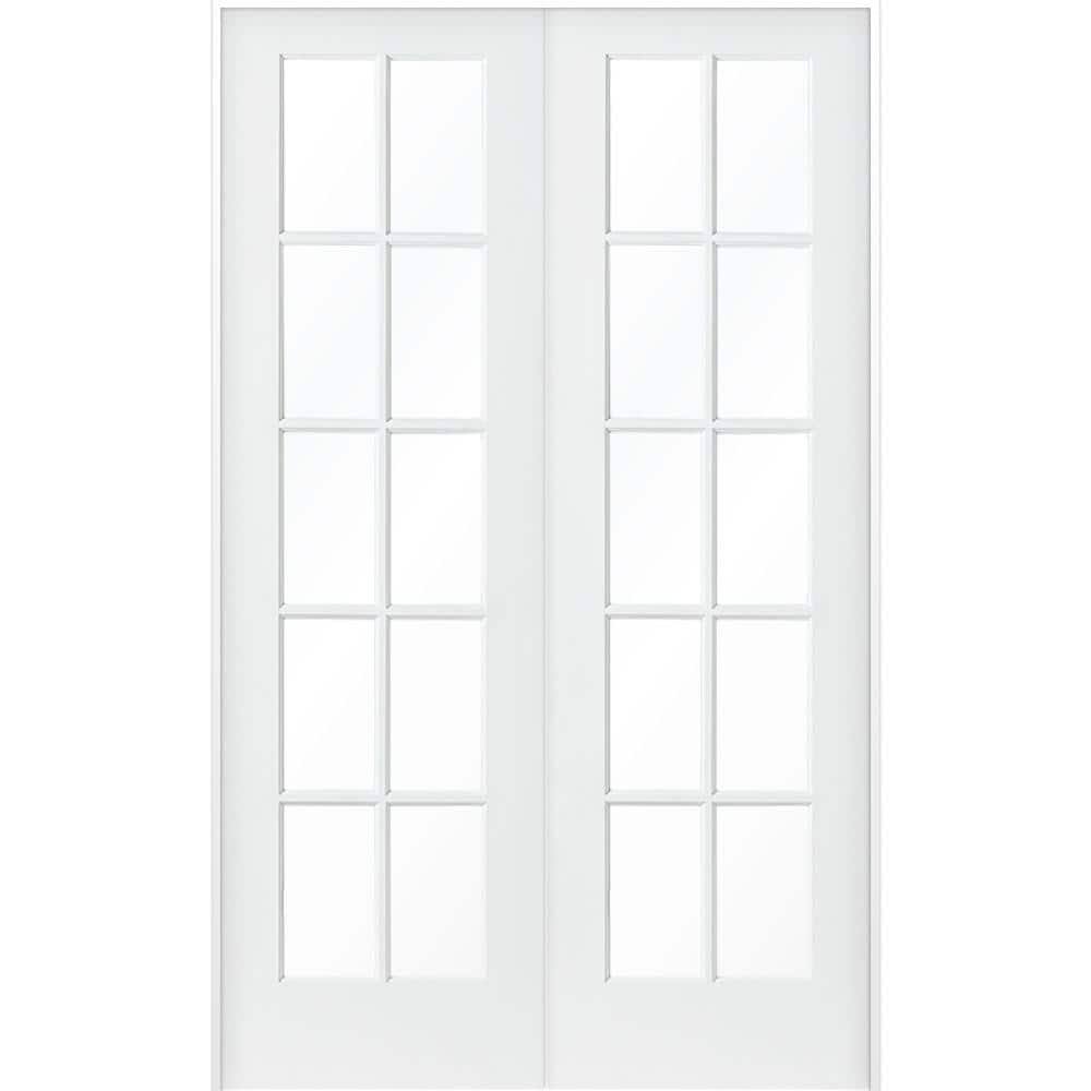 Krosswood Doors 48 In. X 80 In. Craftsman Shaker 10-Lite Both Active Mdf Solid Hybrid Core Double Prehung Interior Door, B25F37IR_YKYTD