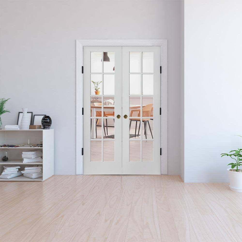Krosswood Doors 48 In. X 80 In. Craftsman Shaker 10-Lite Both Active Mdf Solid Hybrid Core Double Prehung Interior Door, B25F37IR_YKYTD