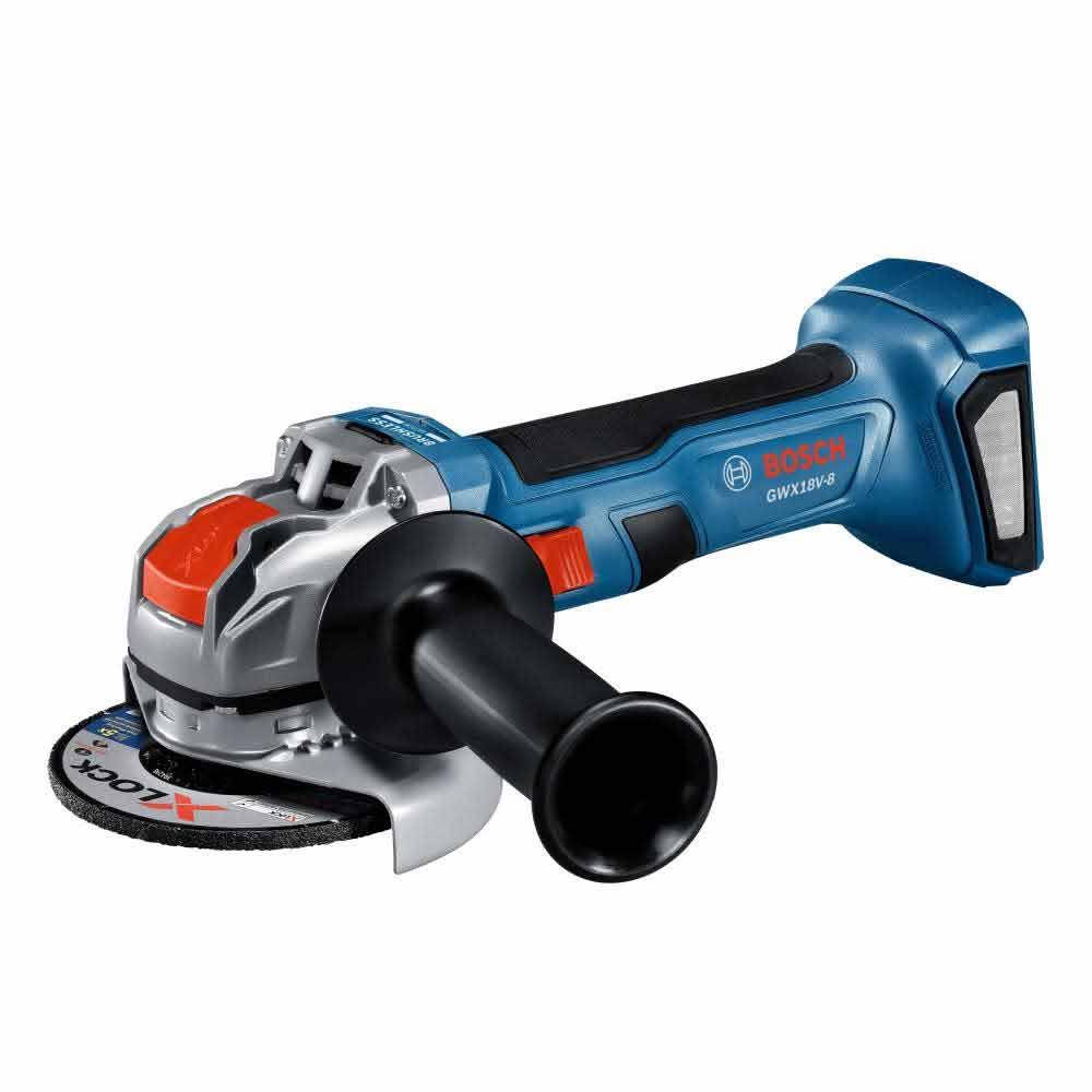 Bosch Gwx18v-8n 18v X-Lock Brushless 4-1/2 In. Angle Grinder With Slide Switch (Bare Tool) GNK4MY6D_4B6NX