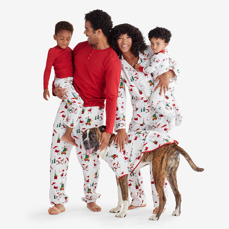 Family Flannel Womens Classic Pajama Set - Green/ Red/ White, Santa Print, Size 2xl, Cotton,Cotton Flannel | The Company 3UMWSP8O_G1UOV