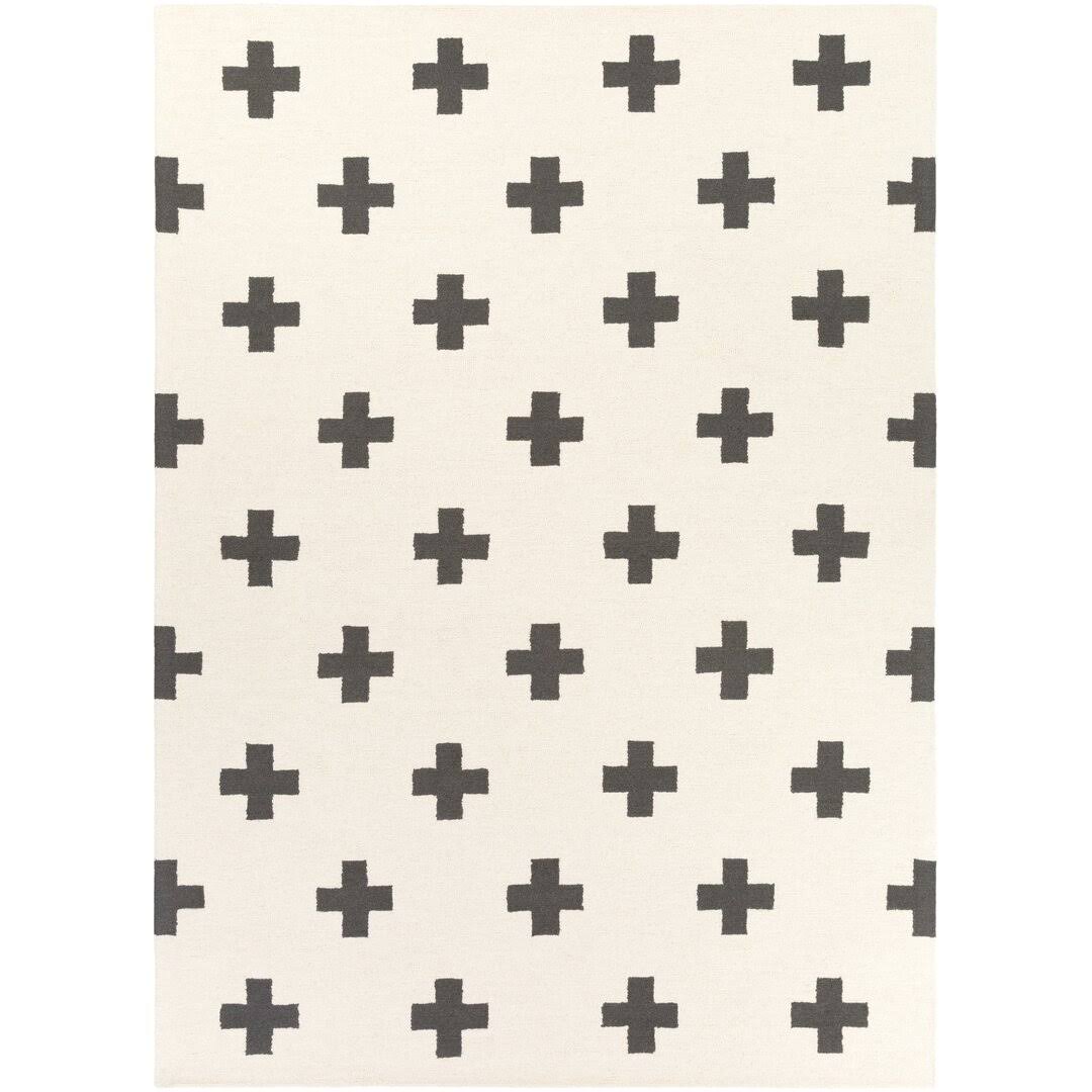 Cavan Geometric Handmade Tufted Wool Black/Off-White Area Rug Allmodern Rug Size: Rectangle 5' X 7'5KR1OV0J_7YSFY
