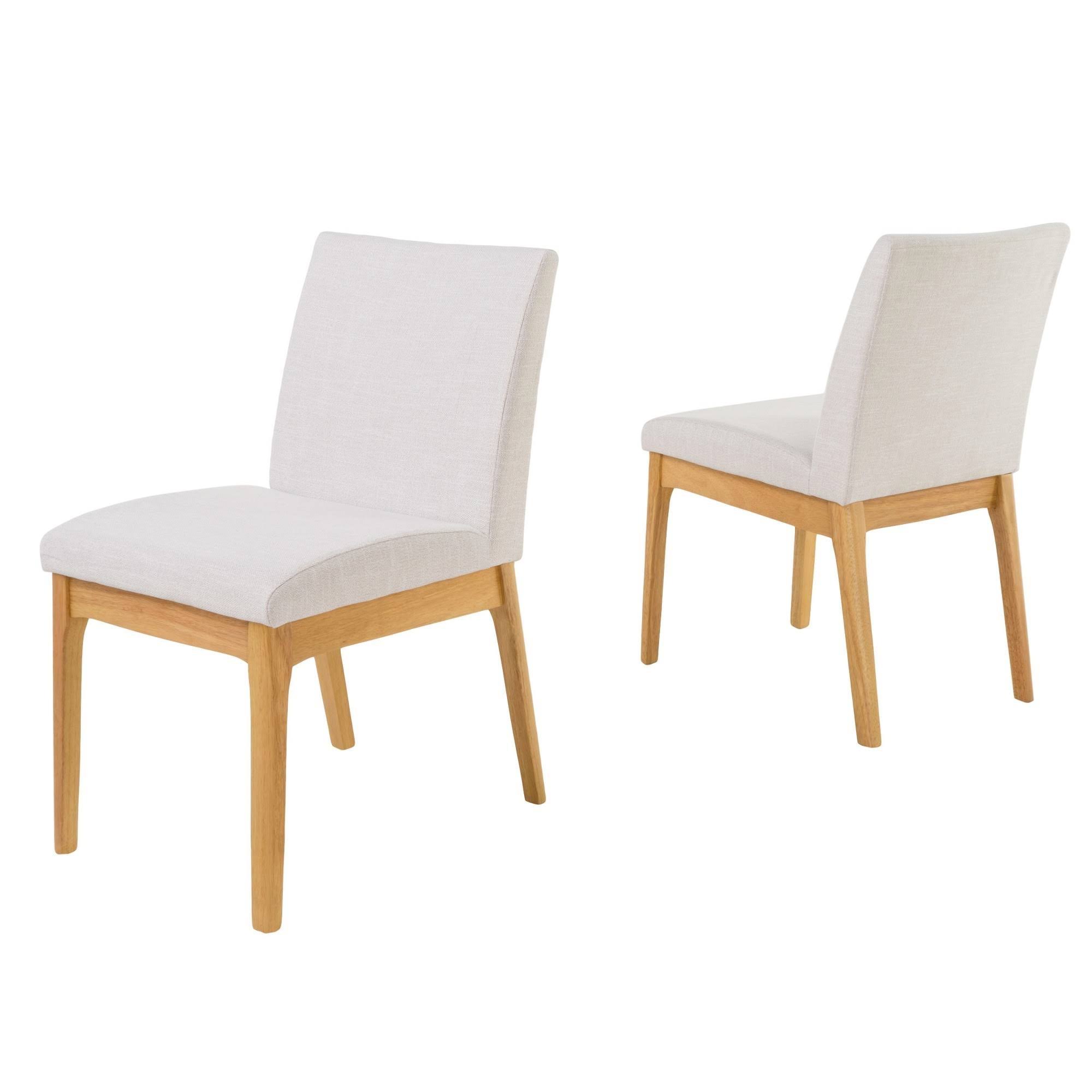 Leona Fabric Wood Finish Dining Chair Set Of 2 - Dark Gray Oak - 7RJJRIAN_AB4WJ