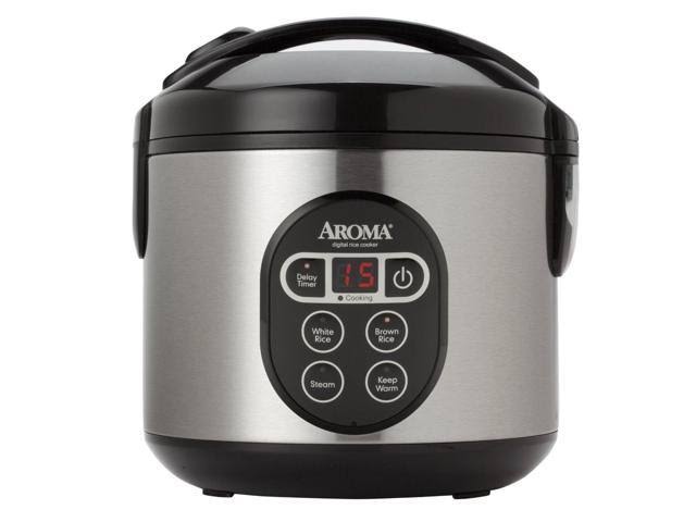 Aroma Housewares 2-8-Cups (Cooked) Digital Cool-Touch Rice Grain Cooker And Food Steamer, Stainless, 8 Cup, 2X95MS5Z_SHVVX