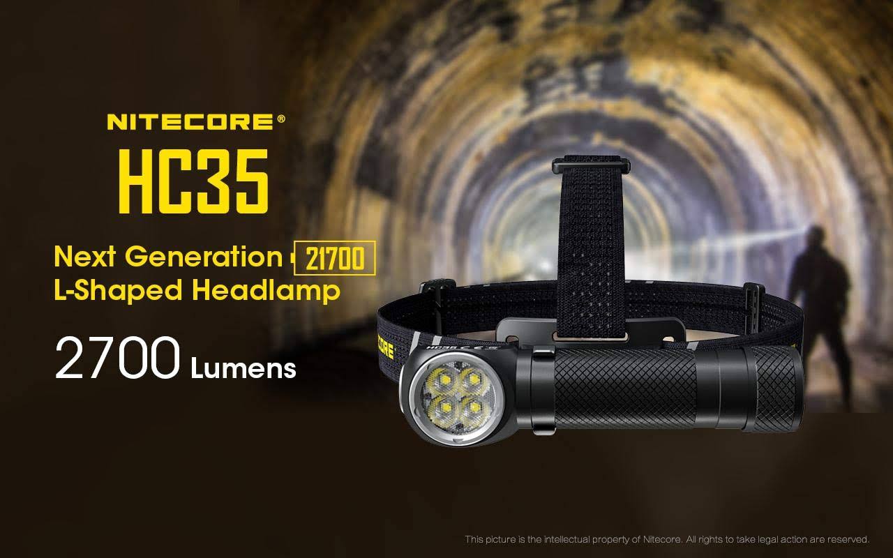 Nitecore Hc35 Rechargeable Led Headlamp - 4 X Cree Xp-G3 S3 W/2x Extra High Performance Nl2150hpr Rechargeable KI9IPQX5_9XQNG