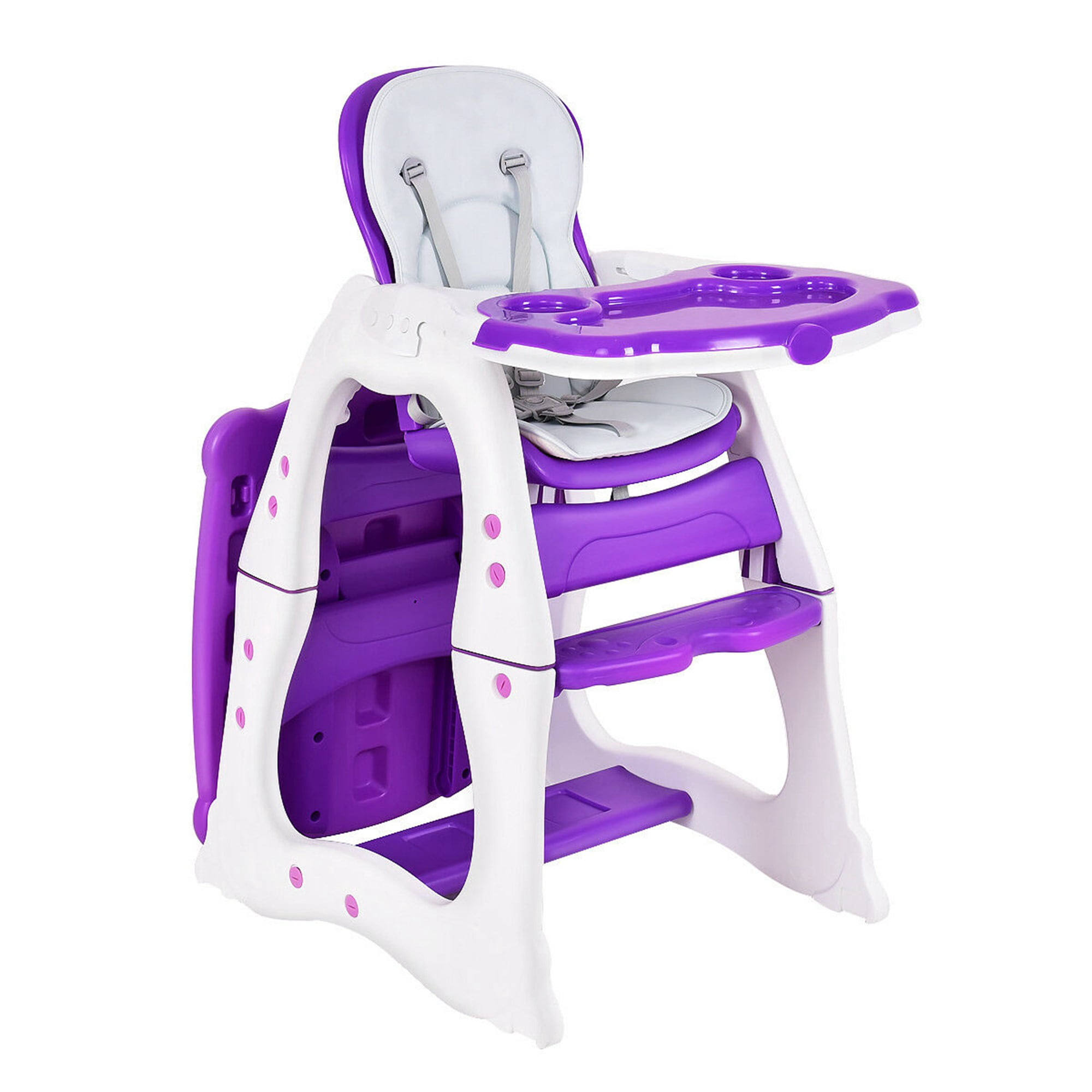 Costway 3 In 1 Baby High Chair Convertible Play Table Seat Booster Toddler Feeding S3QJFOIJ_EH6TE