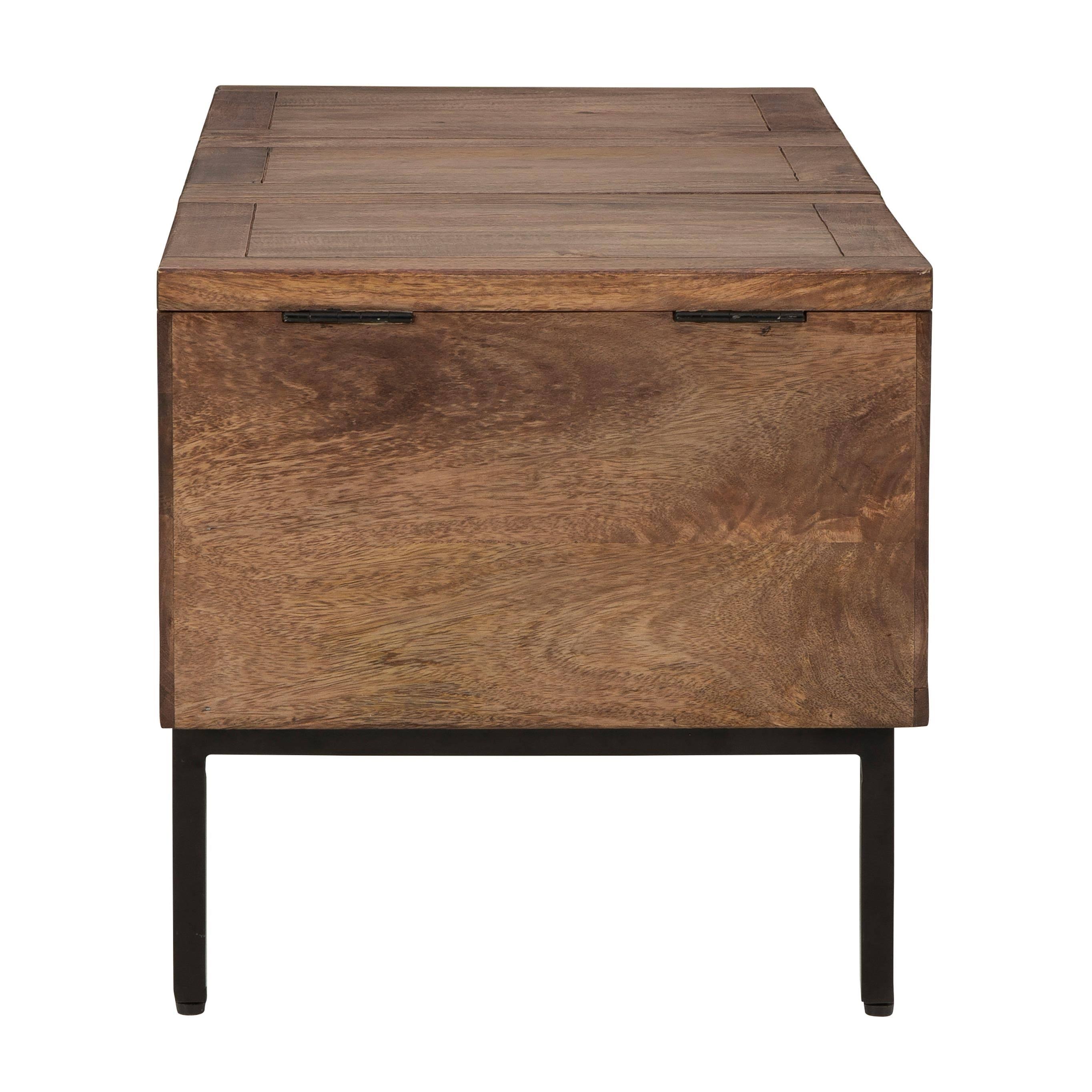 Braddick Storage Trunk, Light Brown/Black By QPFY707T_ANXMX